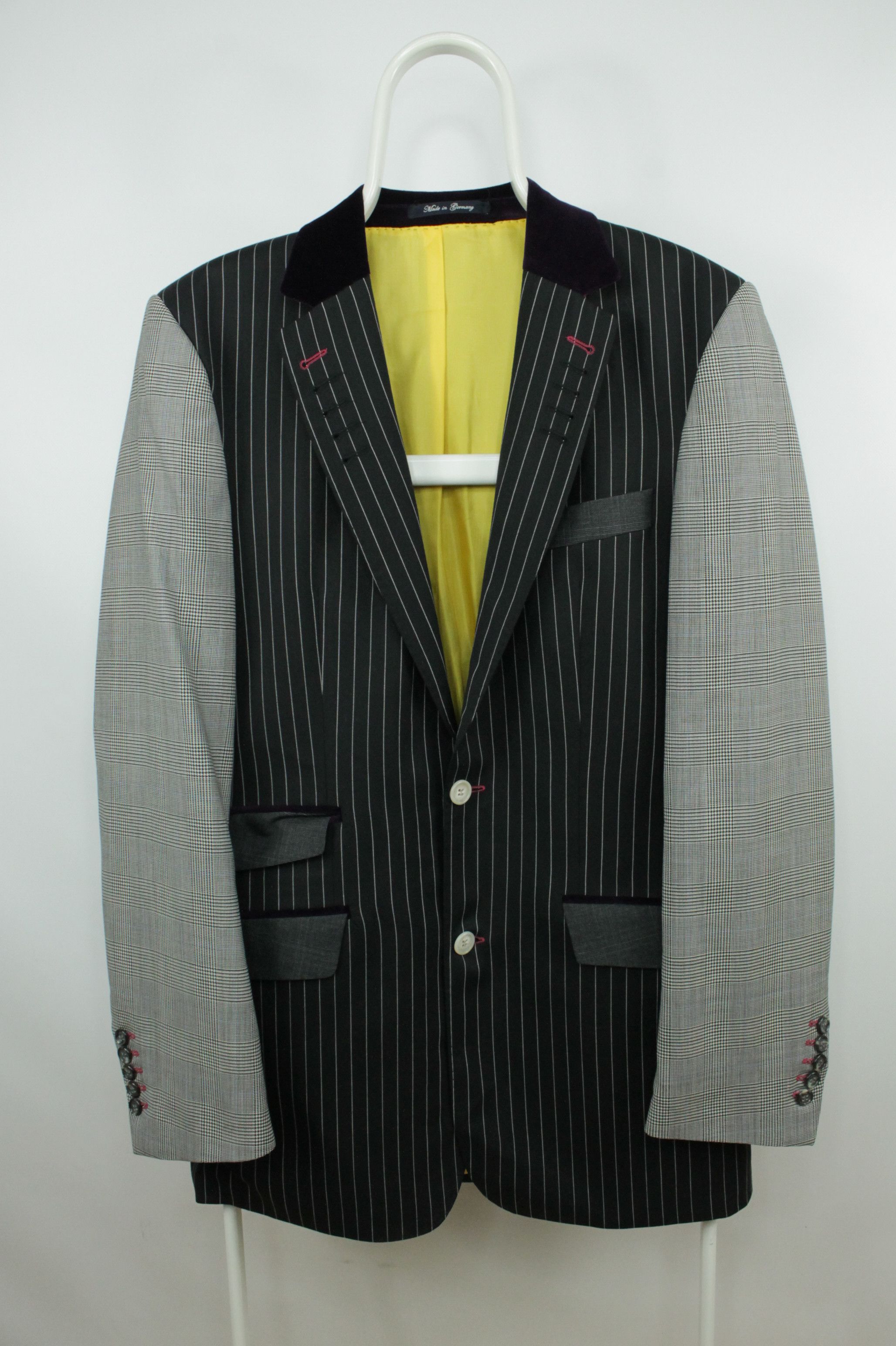 Designer Edo Popken of Switzerland Patchwork Blazer Jacket Size US M / EU 48-50 / 2 - 1 Thumbnail
