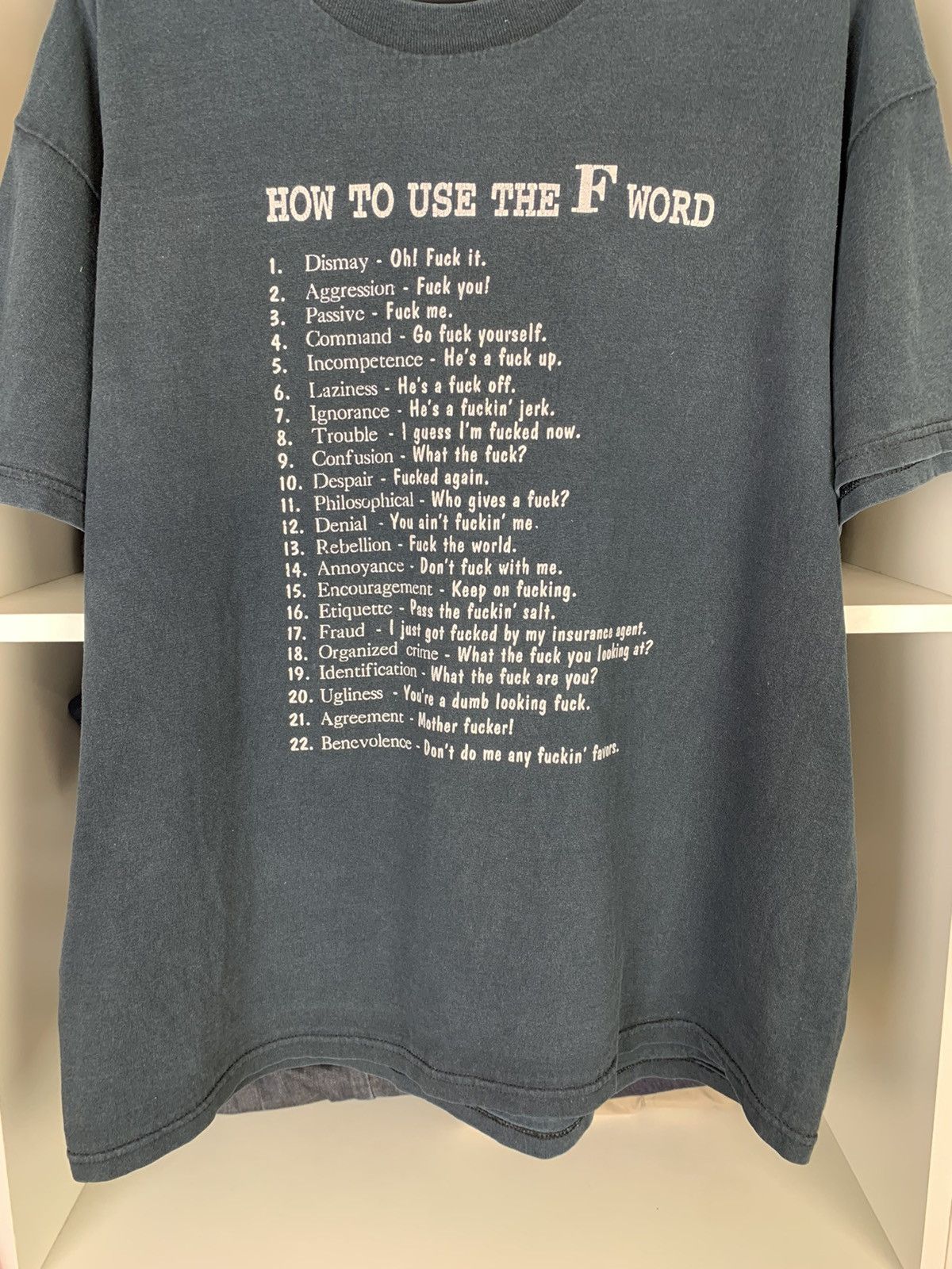 Vintage Vintage How To Use The F Word Humor Distressed T-shirt Size US XL / EU 56 / 4 - 14 Thumbnail