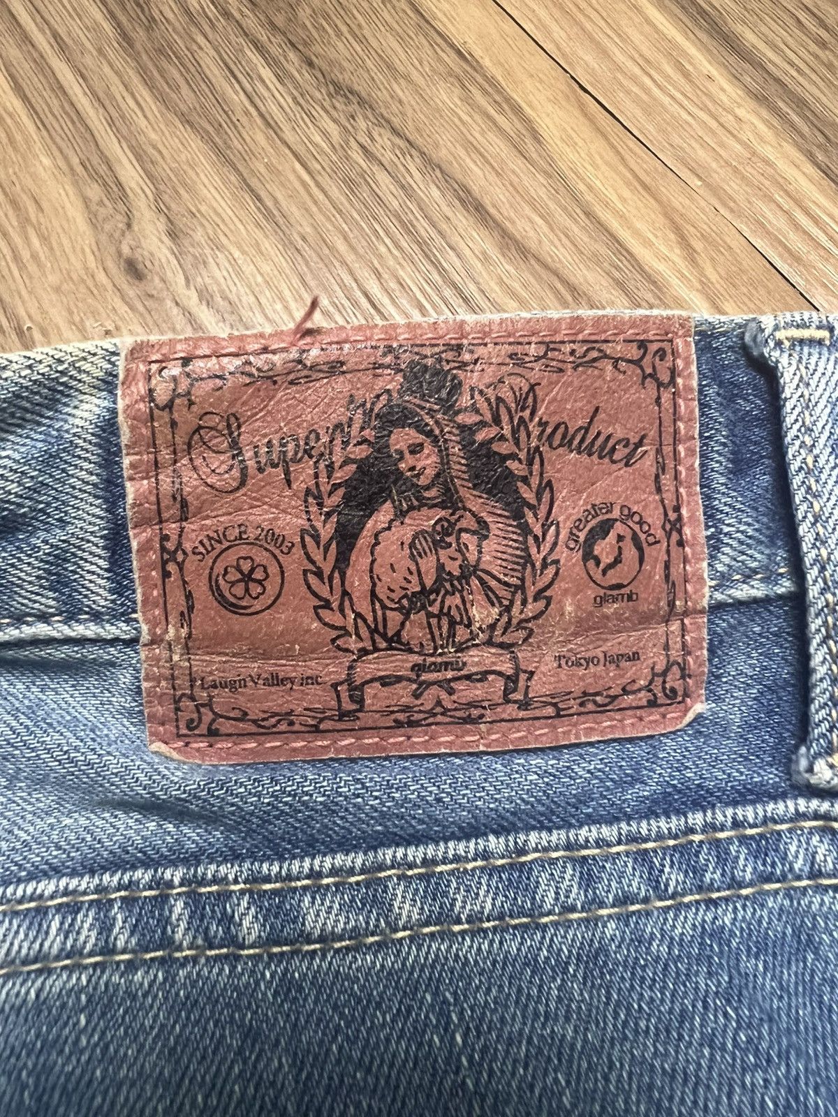 Hysteric Glamour Glamb Tokyo Japan Biker Distressed Patchwork Denim Jeans(42) Size US 35 - 18 Thumbnail