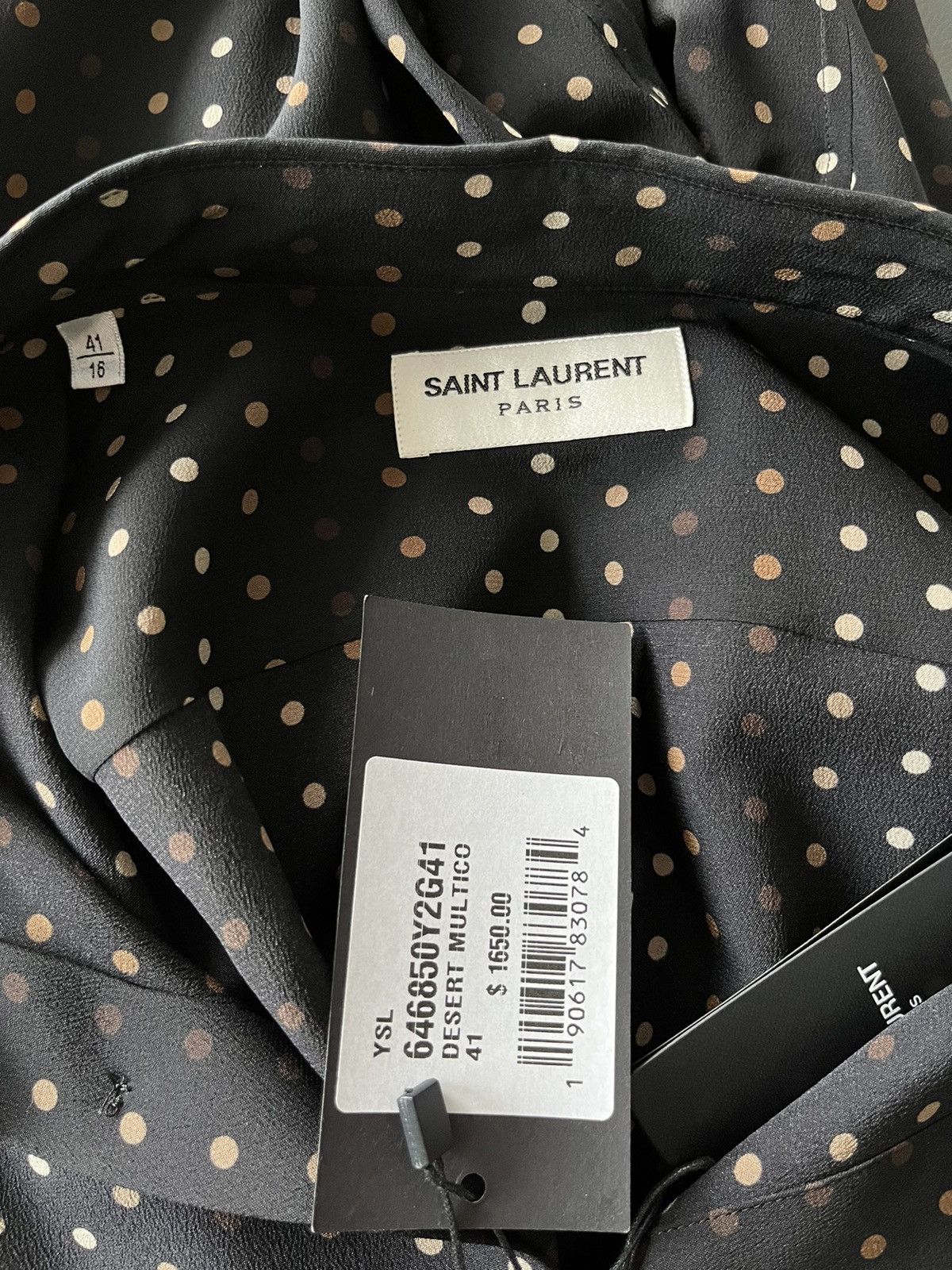 Saint Laurent Paris Saint Laurent Super Runway Silk Shirt Brand New Rare Size US L / EU 52-54 / 3 - 4 Thumbnail