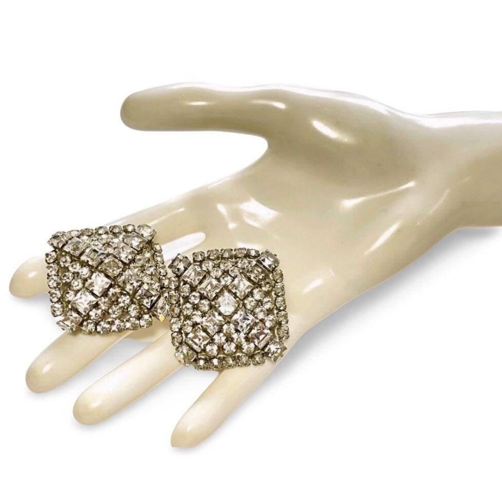 Hermes Vintage Yves Saint Laurent square shape silver earrings Size ONE SIZE - 3 Thumbnail