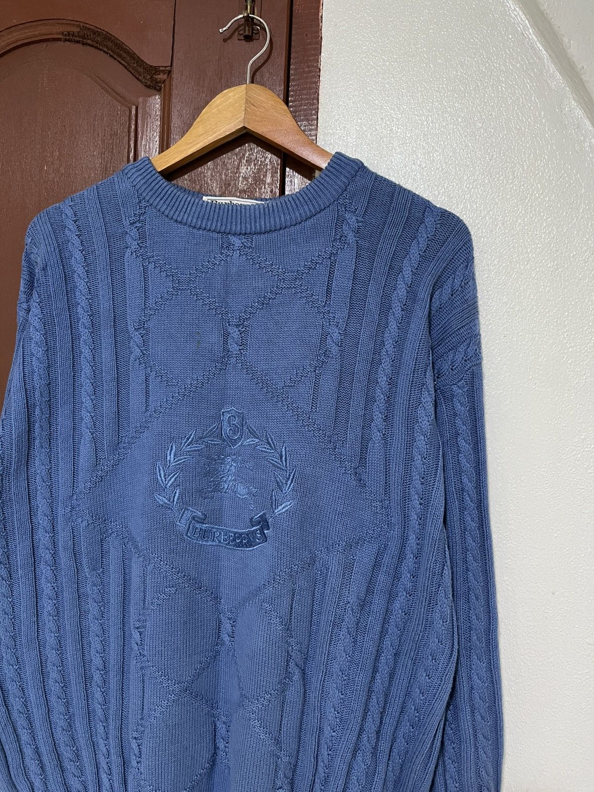 Burberry Vintage Burberry London Big Logo Wool Knit Sweater Jumper Size US M / EU 48-50 / 2 - 2 Thumbnail