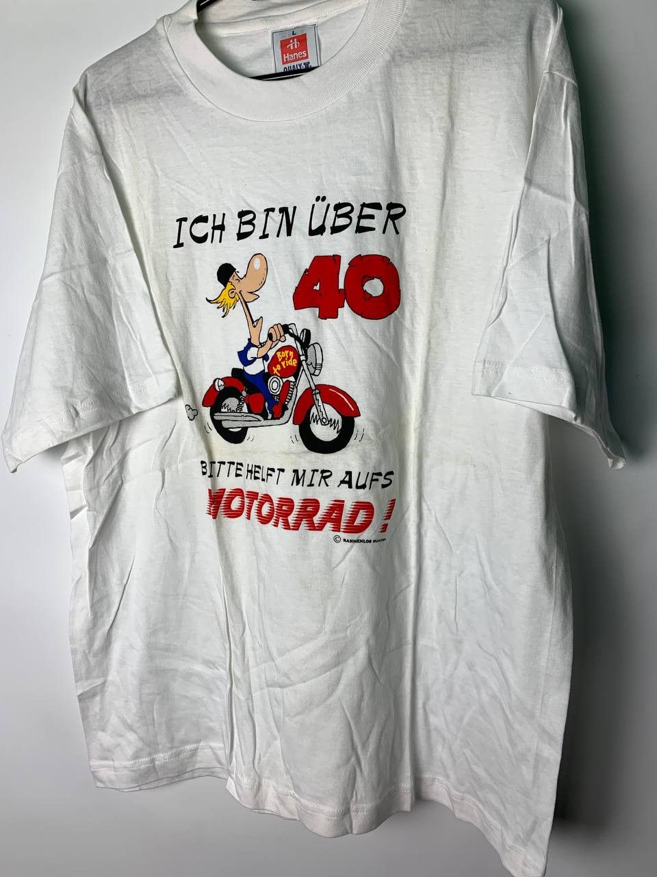 Vintage Vintage T-Shirt Ich Bin Uber Motorrad Size L Men Size US L / EU 52-54 / 3 - 2 Thumbnail