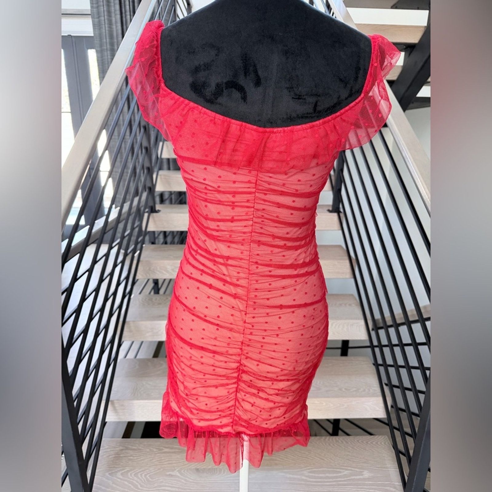 Other New Y2K Chic Mesh Polka Dot Red Dress size S Size S / US 4 / IT 40 - 7 Thumbnail