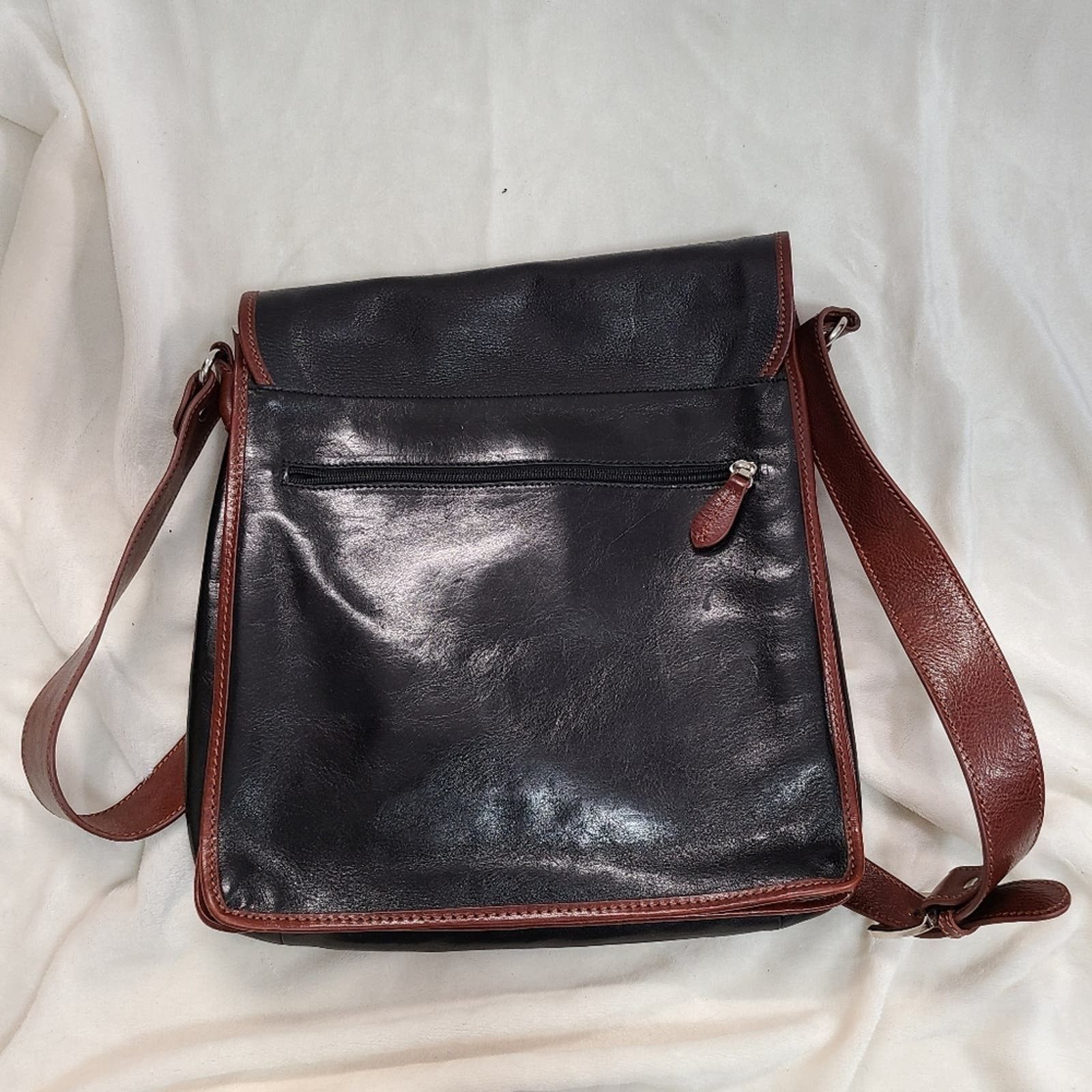 Vera Pelle Vera Pelle Leather Messenger Bag Size ONE SIZE - 5 Thumbnail