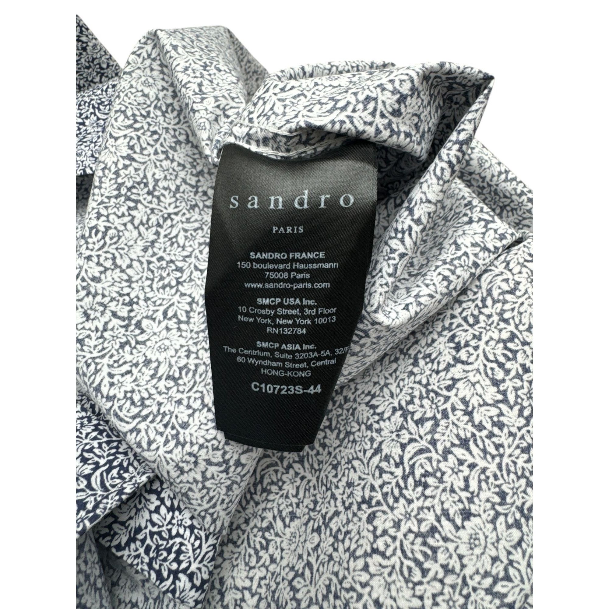 Sandro Blue white floral shirt Size US S / EU 44-46 / 1 - 5 Thumbnail