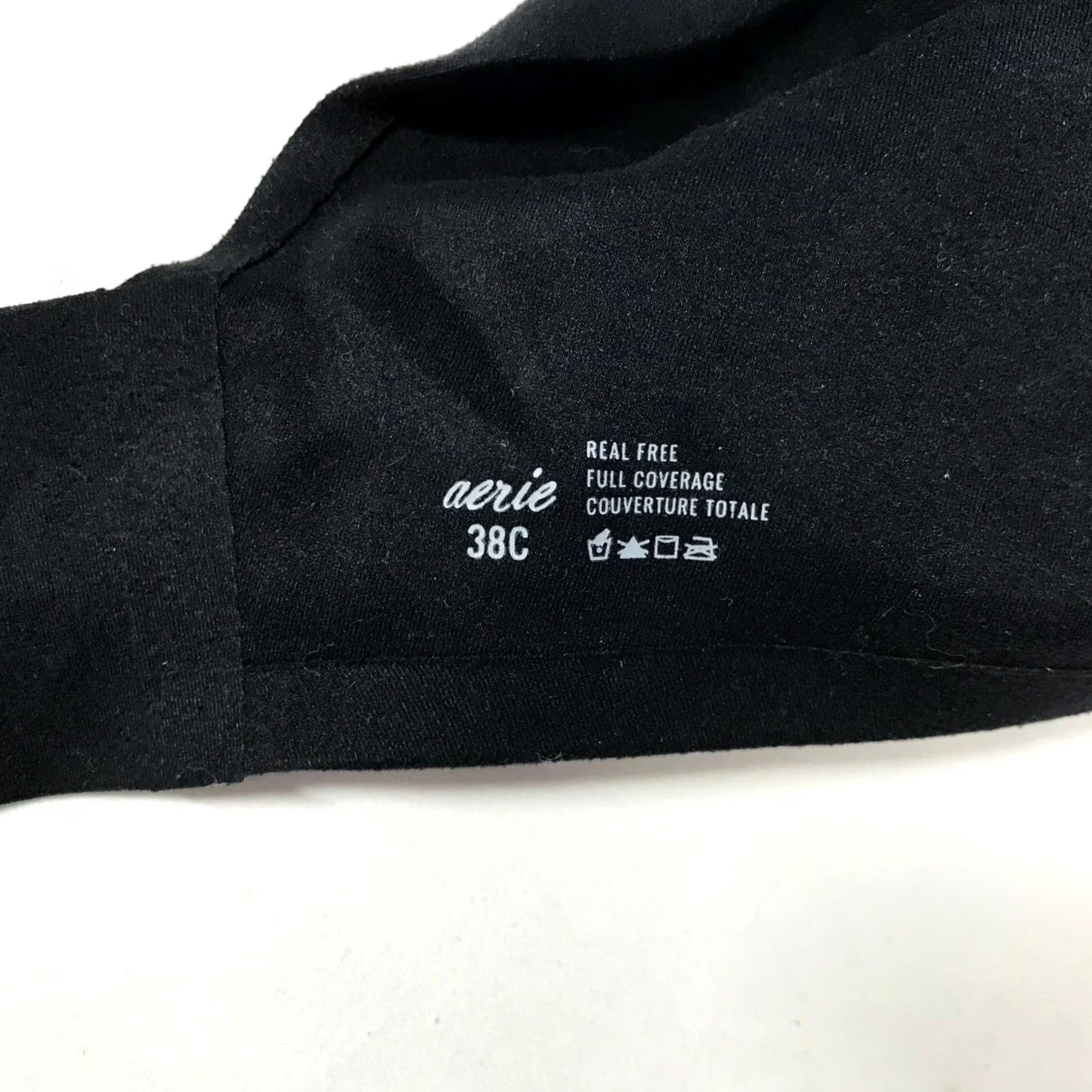 Vintage Aerie Real Free Full Coverage Bra 38C Black Underwire Lightly Lined Seamless Size ONE SIZE - 5 Thumbnail
