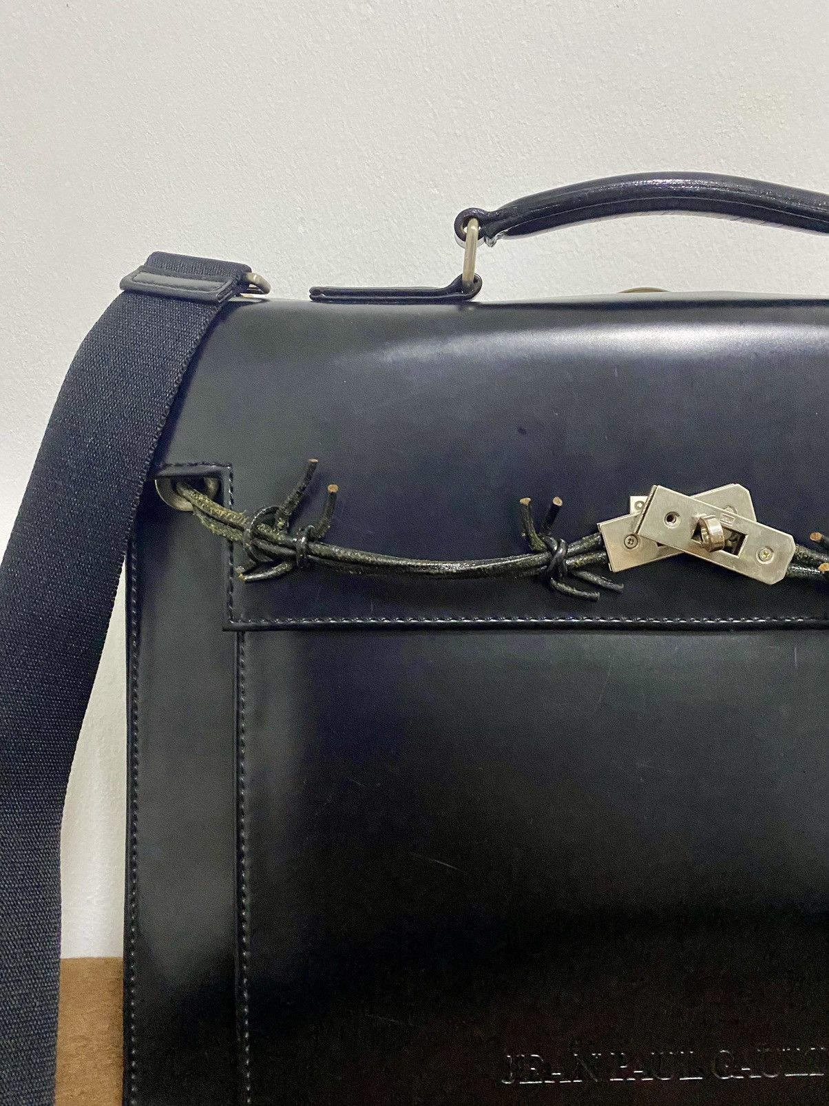 Jean Paul Gaultier Rare 90s JPG Birkin Kelly Leather GothicBriefcase Bag Size ONE SIZE - 7 Thumbnail