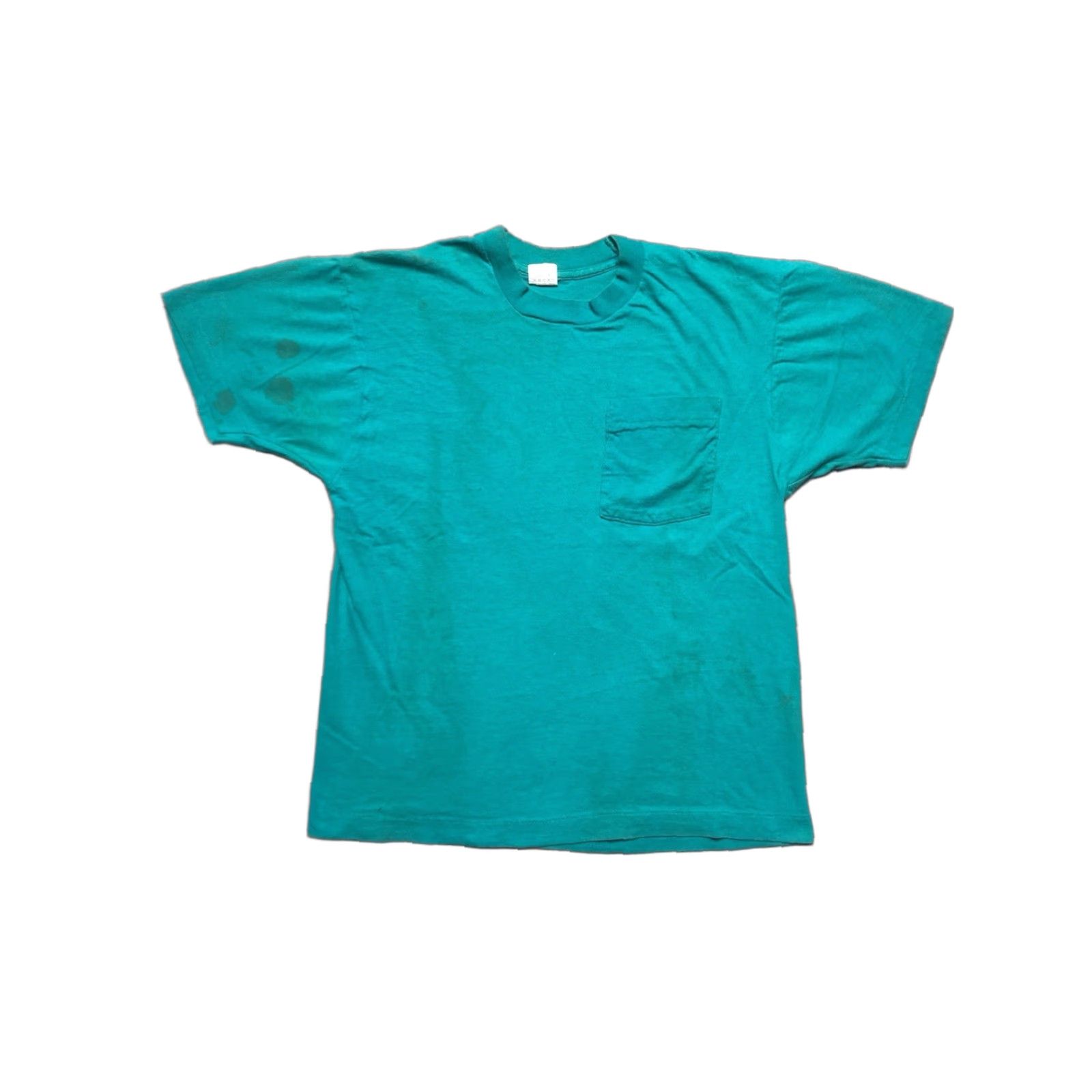 Fruit Of The Loom VINTAGE Fruit of the Loom T-Shirt Pocket Turquoise 80s Large Men Size US L / EU 52-54 / 3 - 1 Thumbnail