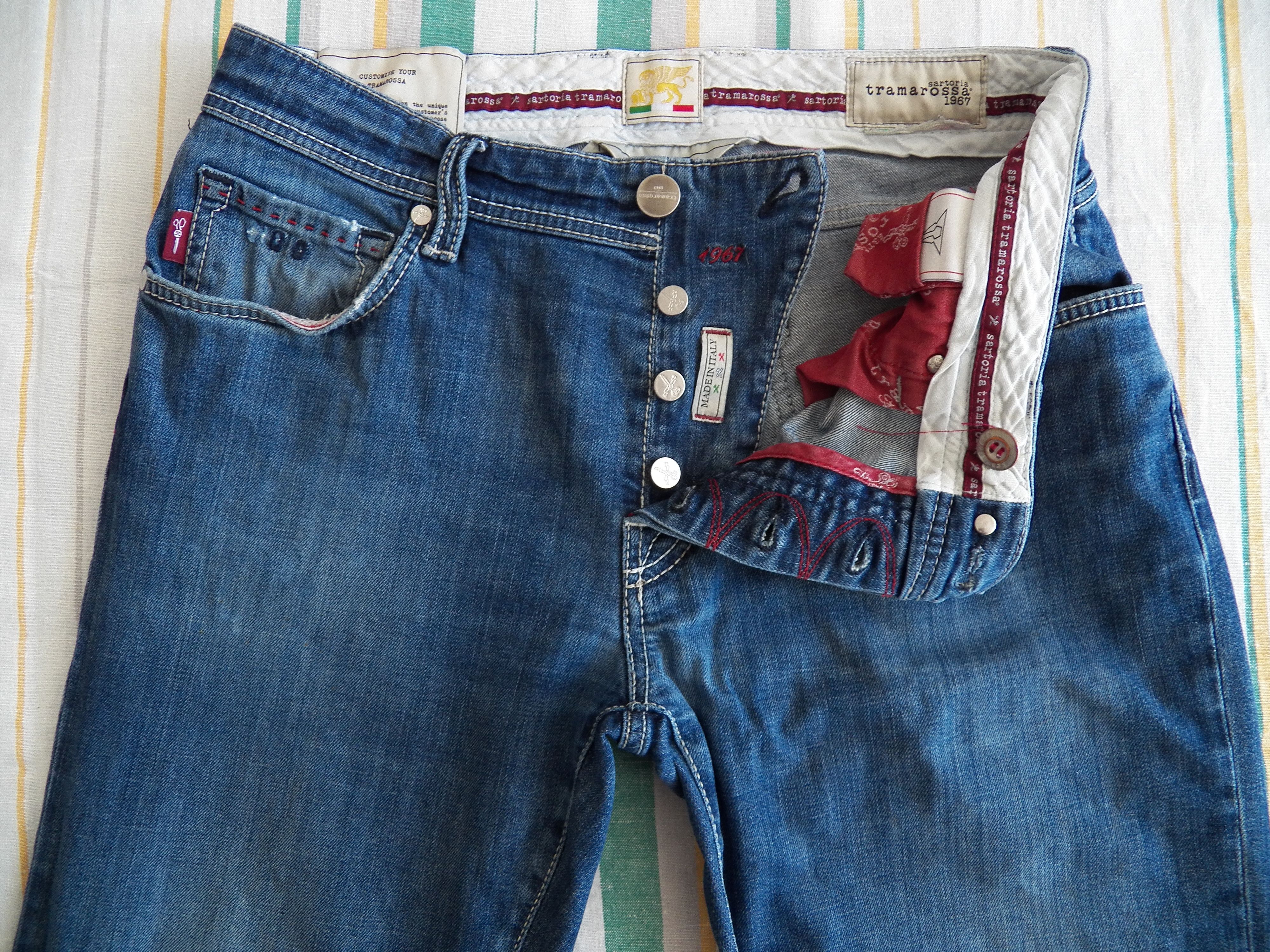 Other Sartoria Tramarossa Leonardo Mens Jeans Size 34 W34 L28 Slim Size US 34 / EU 50 - 4 Thumbnail