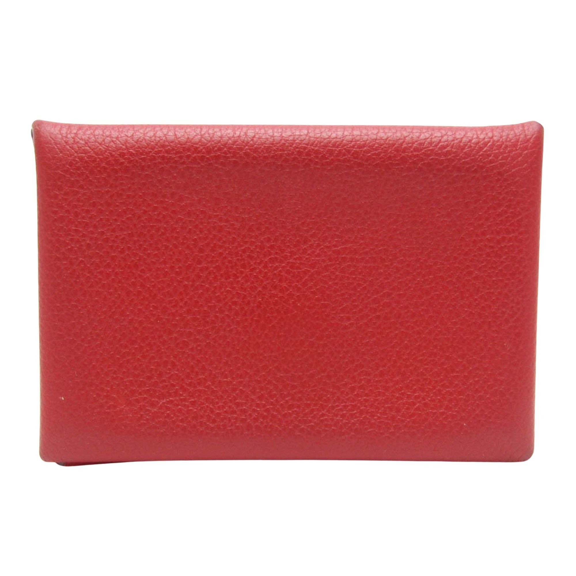 image of Hermes Calvi Wallet in Red, Women's