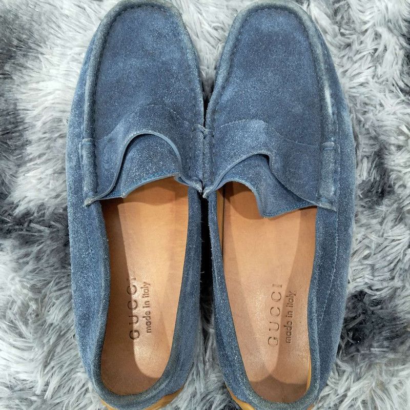 Gucci Gucci Blue Casual Leather Loafers for Men -2508 Size US 8 / EU 41 - 7 Thumbnail
