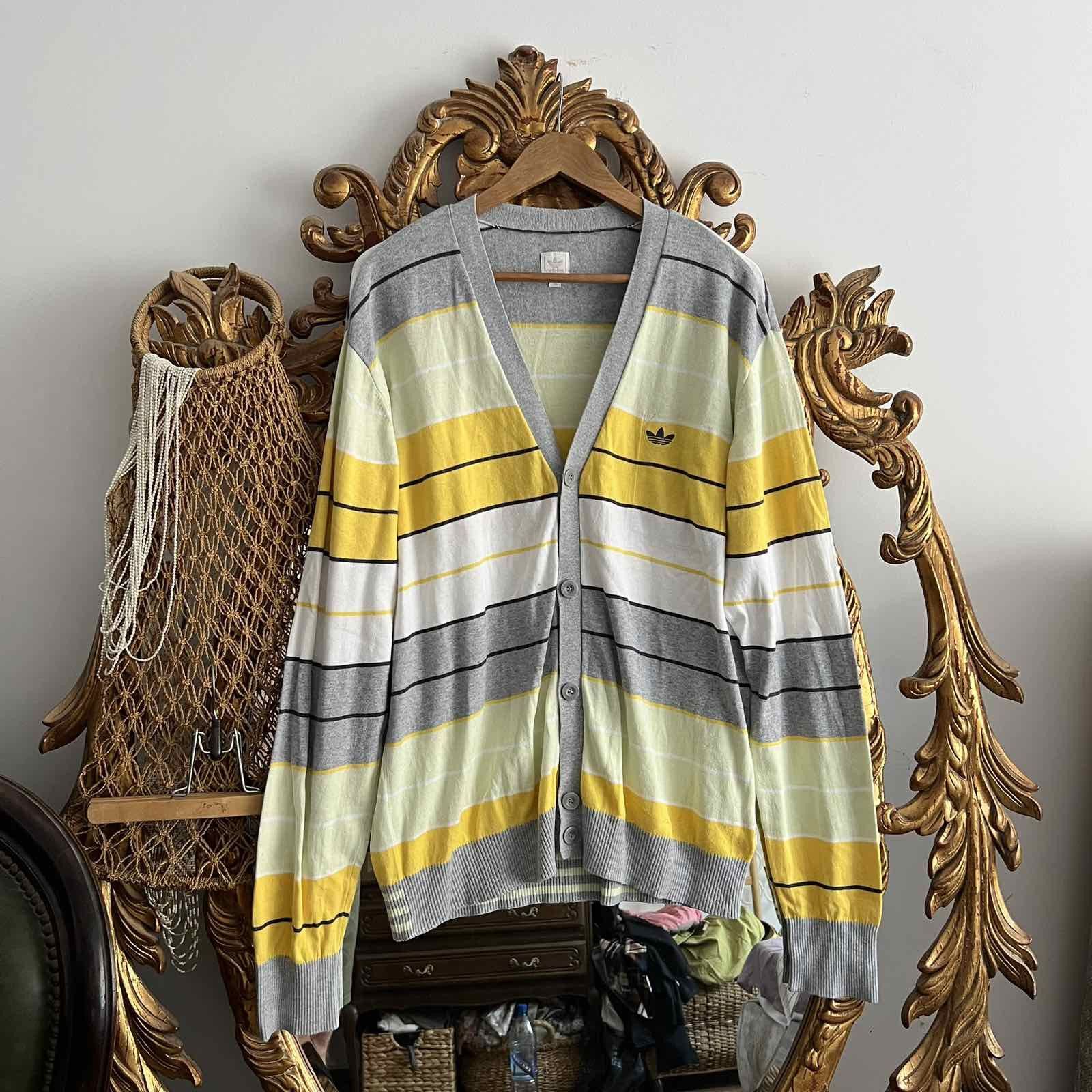 Adidas Vintage Adidas Striped Cardigan Retro Boxy Y2K Sz XL Size US XL / EU 56 / 4 - 1 Thumbnail