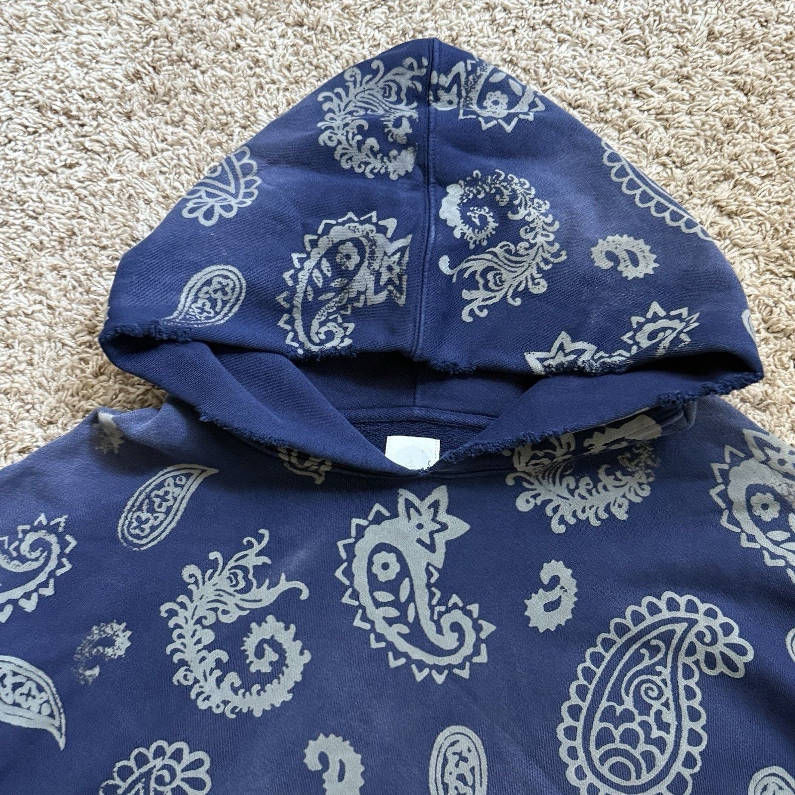 Alchemist $450 Alchemist Paisley Print Blue Cotton Hoodie Distressed Size US XXL / EU 58 / 5 - 4 Thumbnail