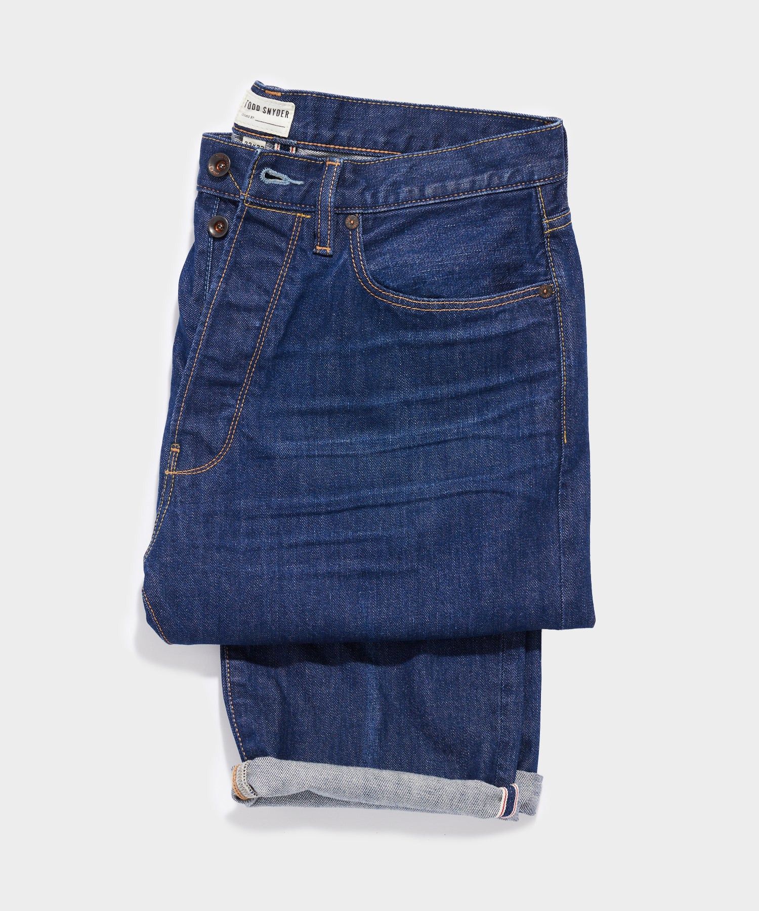 TODD SNYDER Size 38 Black Cotton Blend Tapered Zip Fly Jeans main image 0
