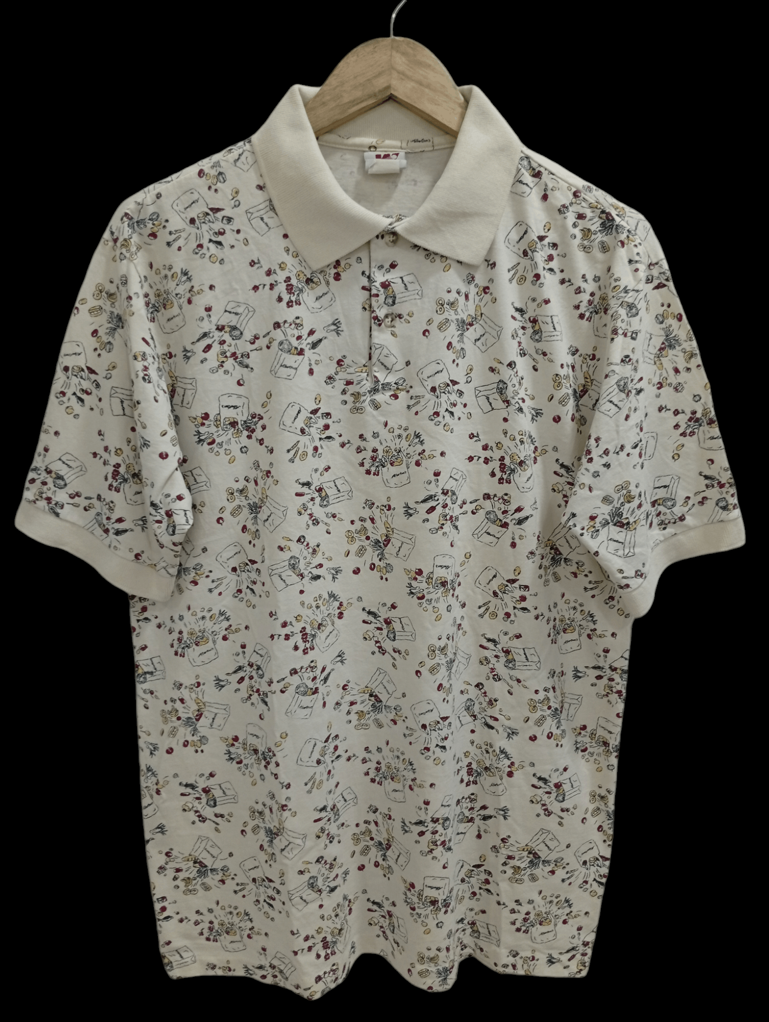 Japanese Brand × Vintage 🔥🔥Vintage Whang Full Print Polo T-Shirt Size US L / EU 52-54 / 3 - 2 Thumbnail