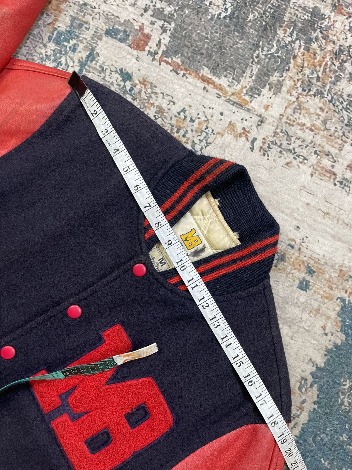 Macbeth Vtg 90s Macbeth Leather Sleeve Patch Logo Varsity Jacket Size US M / EU 48-50 / 2 - 16 Thumbnail