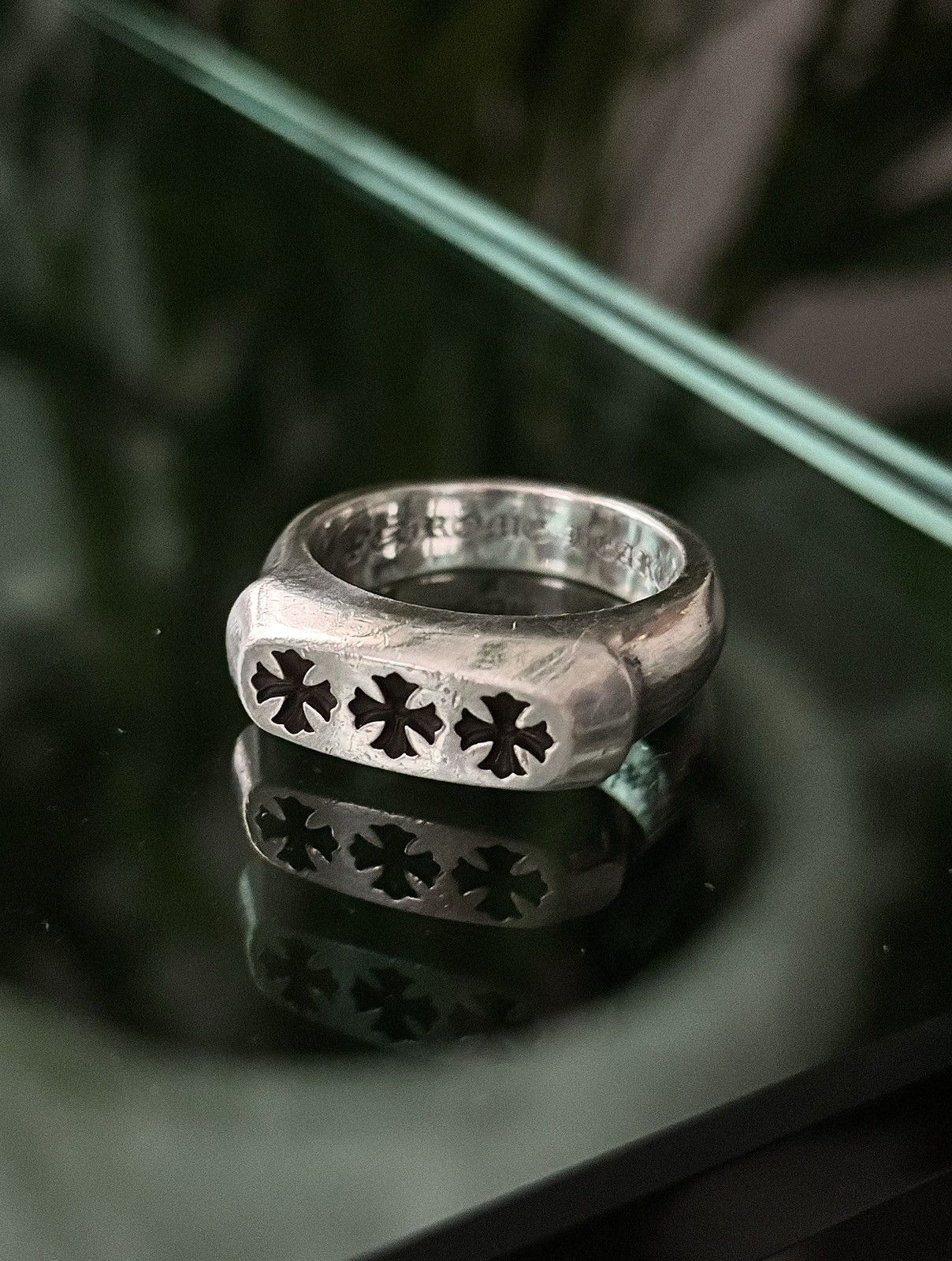 Chrome Hearts HEAVY SZ 11 - TRIPLE CROSS PLUS SIGNET RING | Grailed