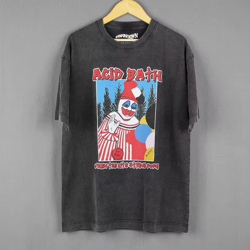 Japanese Brand × Vintage Acid Bath Clown Graphic Printed Cotton Washed Tshirt Size US XL / EU 56 / 4 - 1 Thumbnail