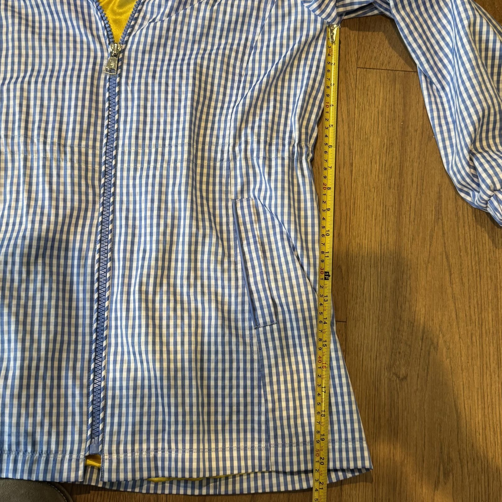 Other Dennis by Dennis Basso Blue Gingham Zip-Up Jacket with Embro Size M / US 6-8 / IT 42-44 - 7 Thumbnail