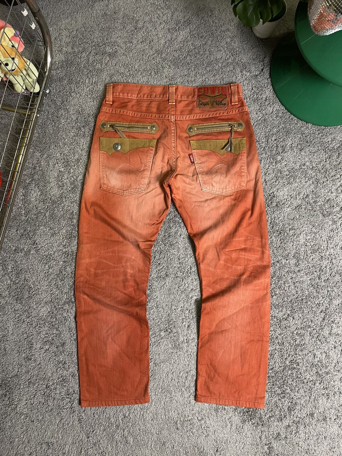 Edwin Rare Orange Edwin Exclusive Vintage Pant Size US 35 - 1 Thumbnail