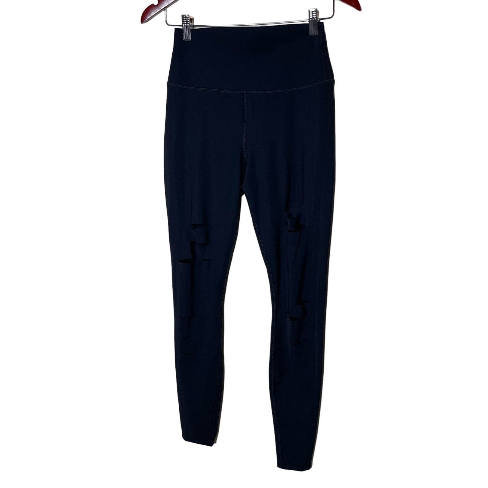 Alo Yoga ALO Yoga Pants High-Waist Ripped Warrior Legging Black M Size 26" / US 2 / IT 38 - 2 Thumbnail