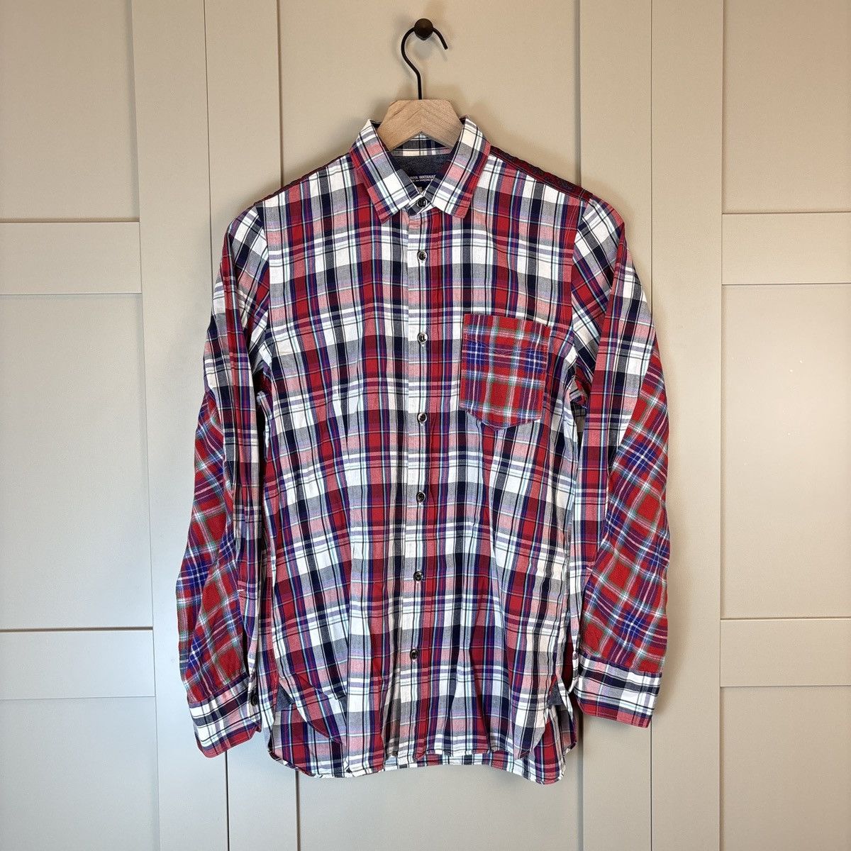 JUNYA WATANABE CDG MAN PATCHWORK PAISLEY DENIM FLANNEL SHIRT