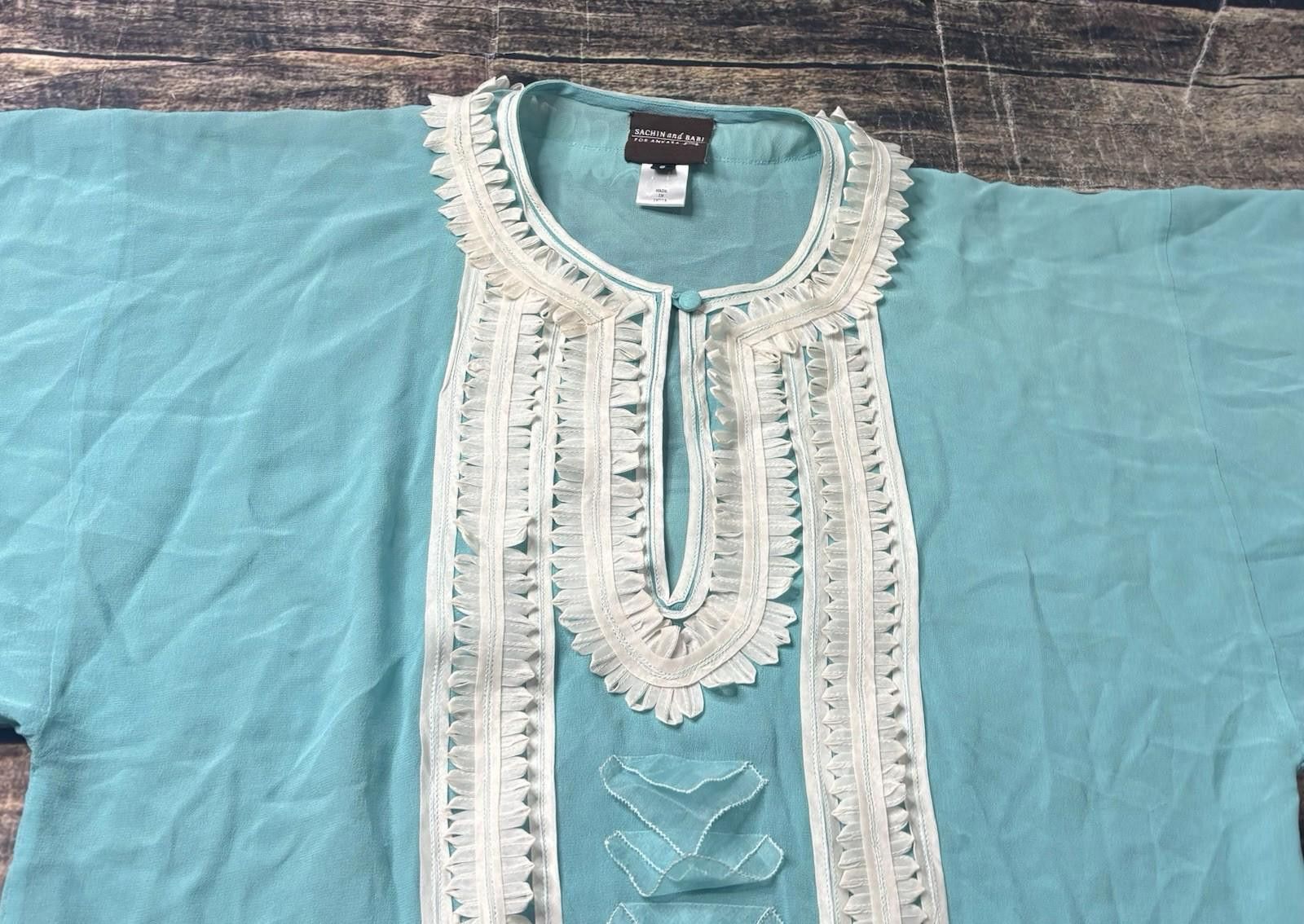 Other Sachin and Babi for Ankasa Top Women's S Silk Ruffle Kimono Size S / US 4 / IT 40 - 4 Thumbnail