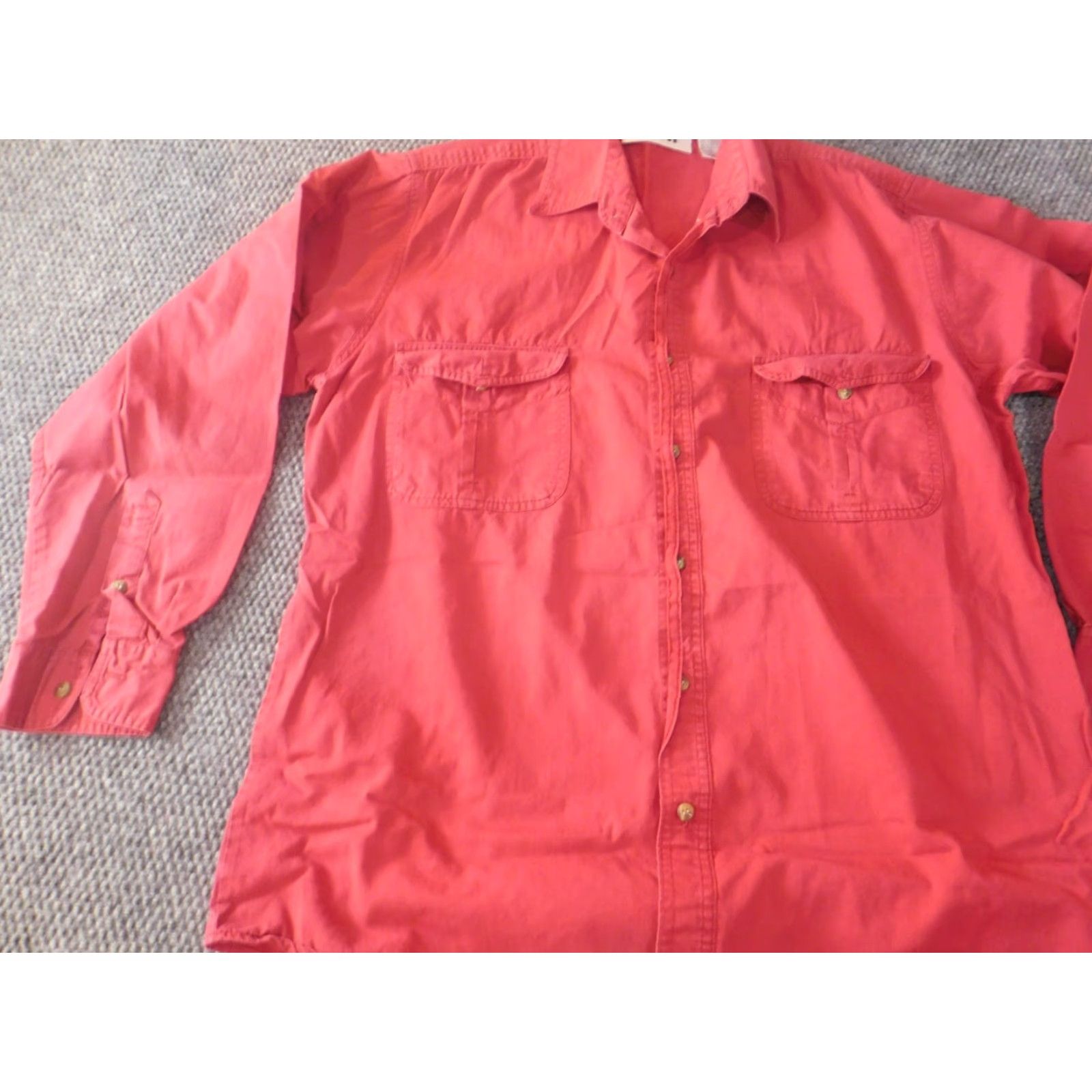 Vintage VINTAGE Gitano Mens Shirt LT red Button-Up casual pockets Slim long sleeve Button-Down Collar Shirts Mens Size US L / EU 52-54 / 3 - 3 Thumbnail