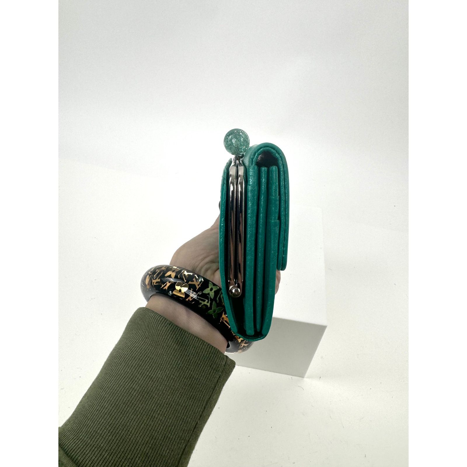 Other Charles Jorudan Blue Green Leather Kiss Lock Snap Wallet Size ONE SIZE - 4 Thumbnail