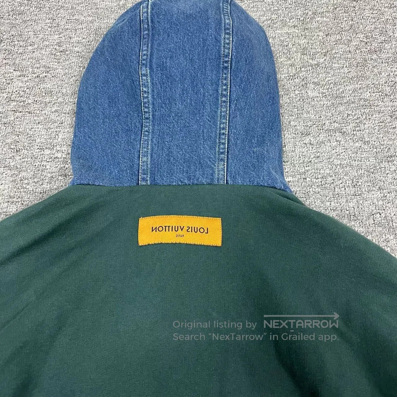 Louis Vuitton Louis Vuitton Green Denim Sleeves Hooded Jacket. Size XS / US 0-2 / IT 36-38 - 5 Thumbnail