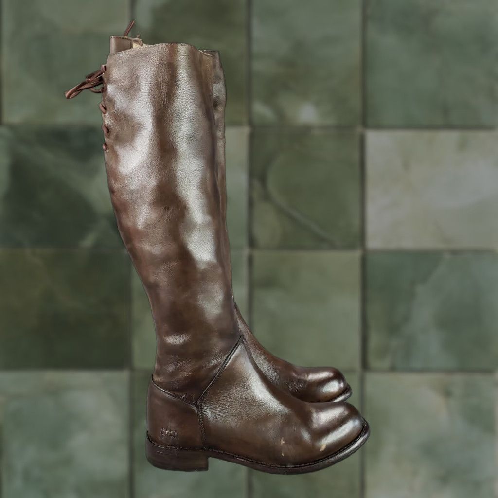 Bed Stu VINTAGE Bed Stu Boots Womens 8 Brown Leather Riding Knee High 3518 Tall Knee High Riding Boot Women Brown Leather Size US 8 / IT 38 - 1 Thumbnail