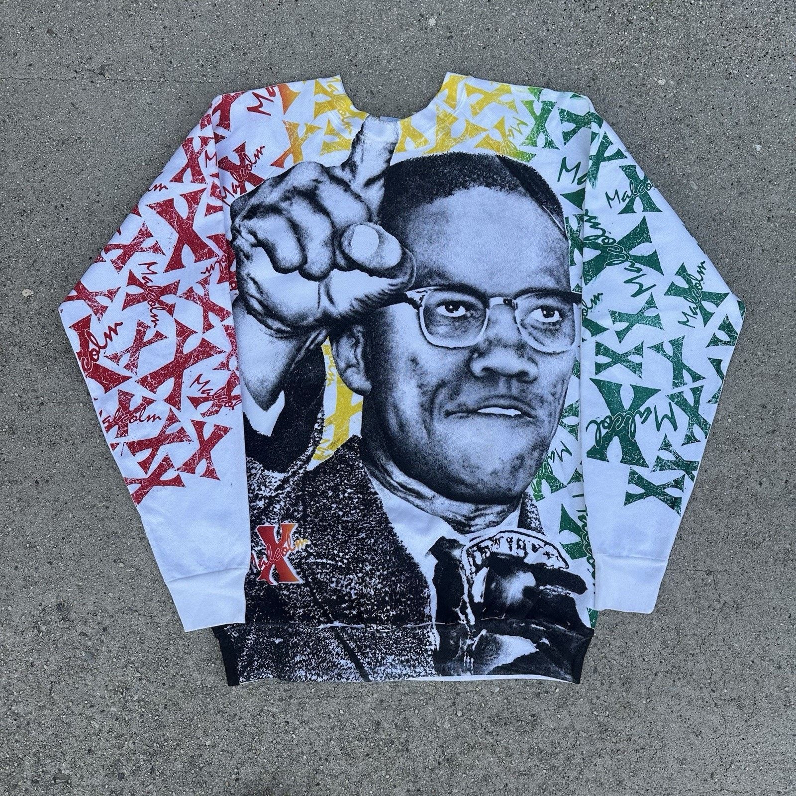Vintage Vintage 90s Malcolm X AOP All Over Print Sweatshirt Large Size US L / EU 52-54 / 3 - 2 Thumbnail