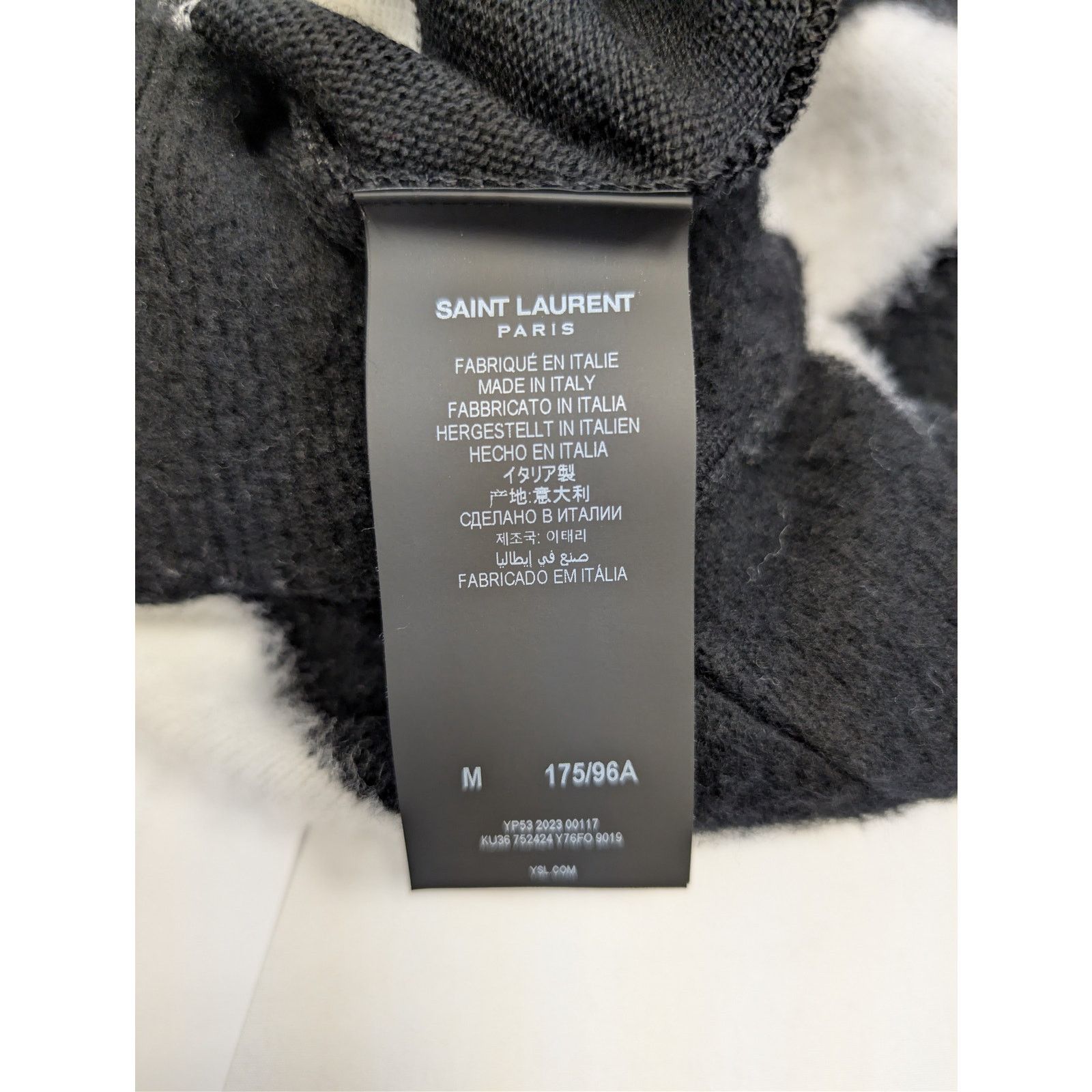 Saint Laurent Paris o1rshd1 graphic-print wool jumper sweater Sweatshirt Size US M / EU 48-50 / 2 - 17 Thumbnail