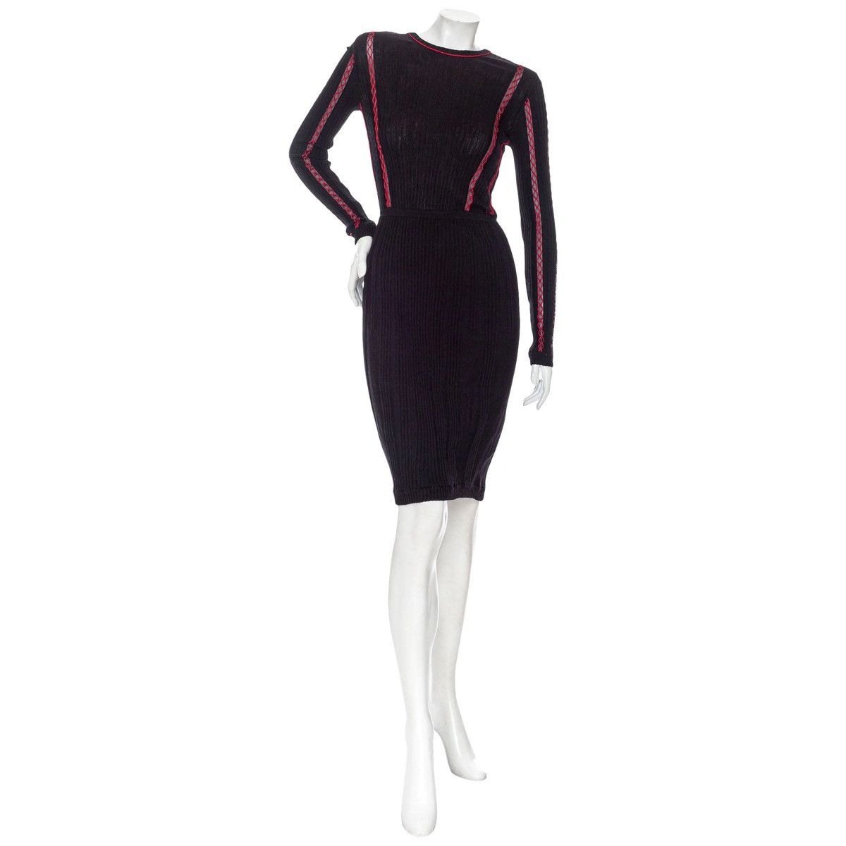 Versace Versace Bodycon Long Sleeve Knit Dress Size L / US 10 / IT 46 - 1 Thumbnail