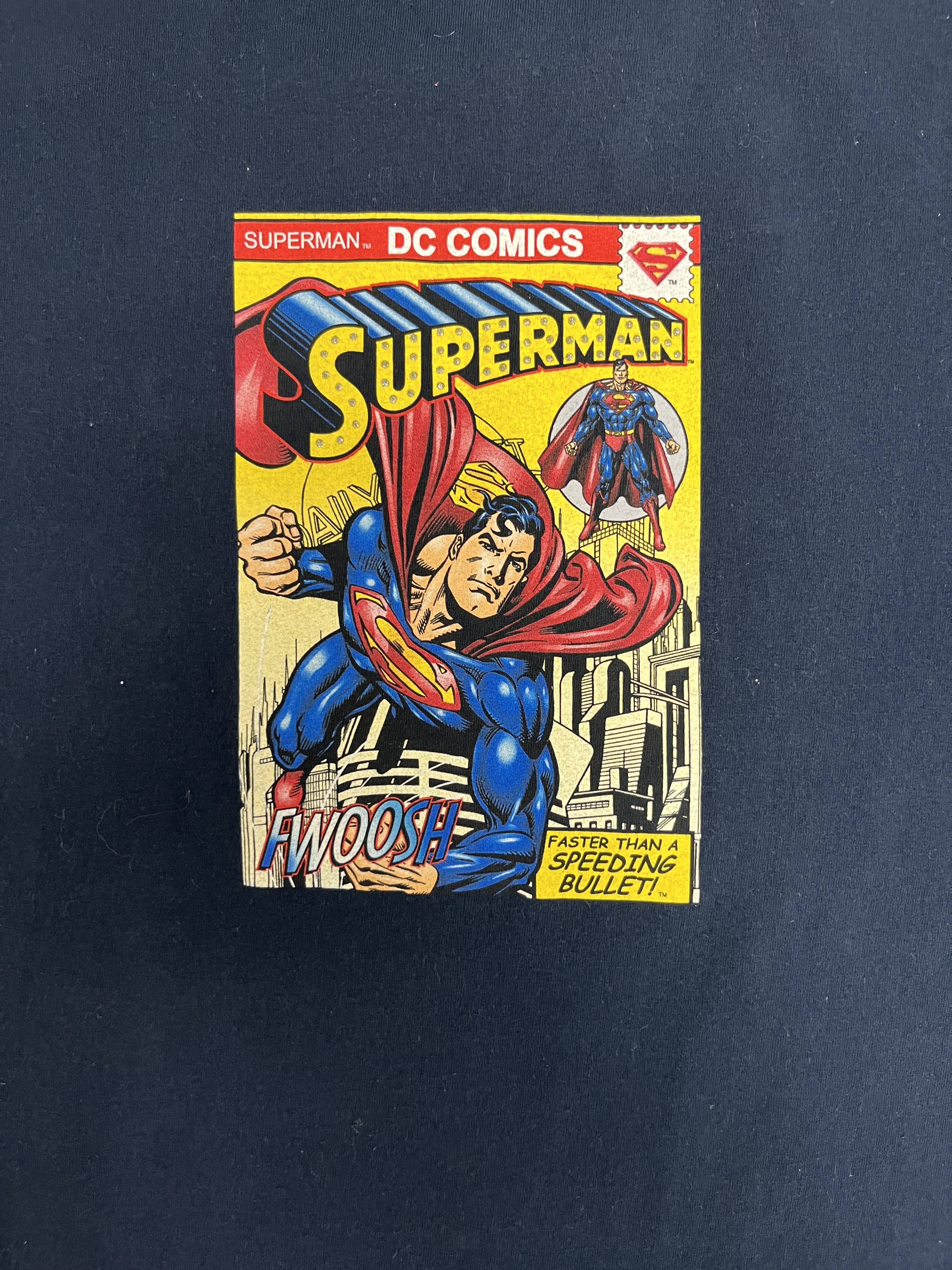 Vintage Superman Faster Than A Speeding Bullet Vintage Blue T-Shirt Size US XXL / EU 58 / 5 - 2 Thumbnail