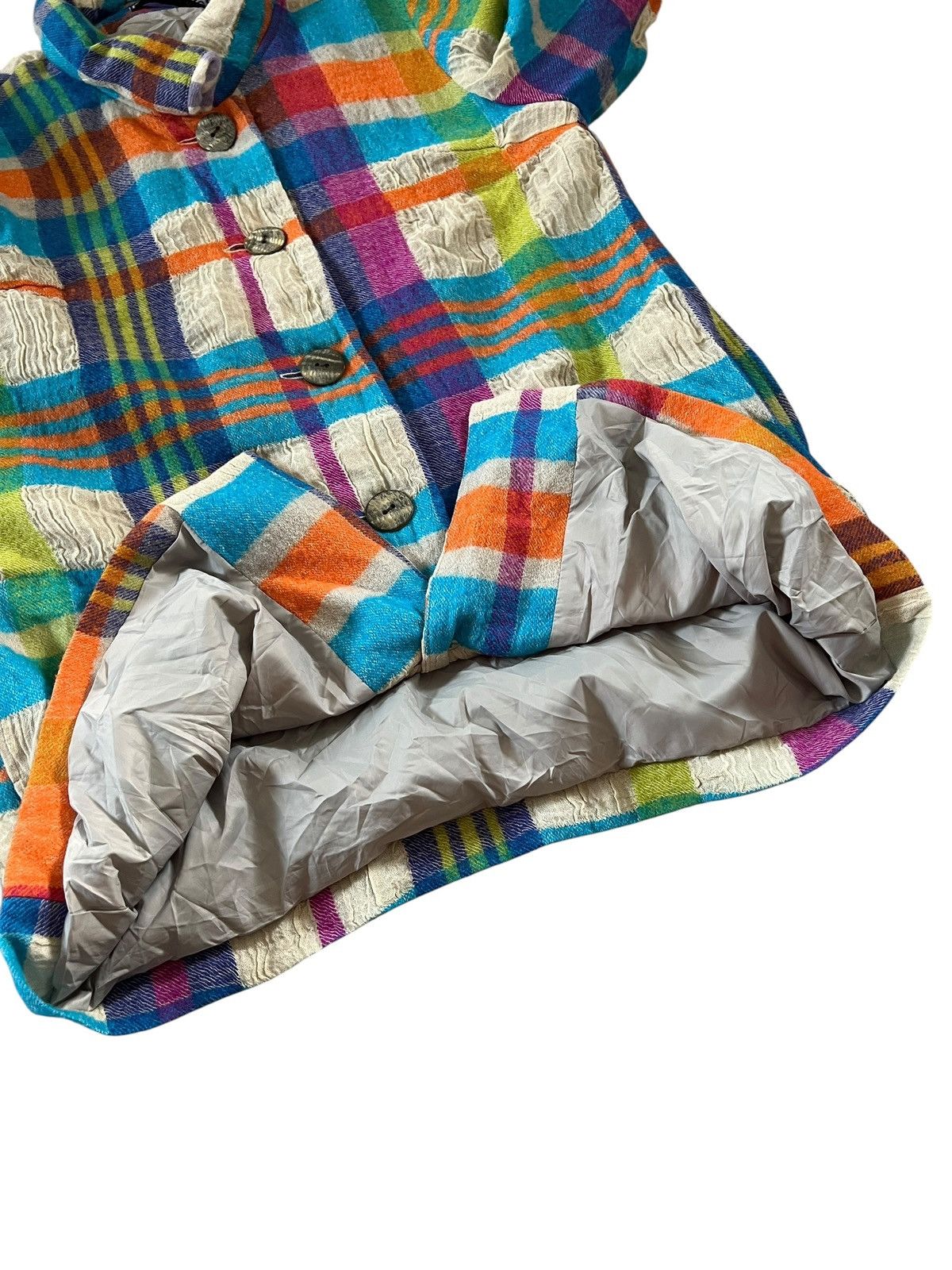 Issey Miyake M. & Kyoko Multicolor Plaid Wool Textured Coats Size M / US 6-8 / IT 42-44 - 13 Thumbnail