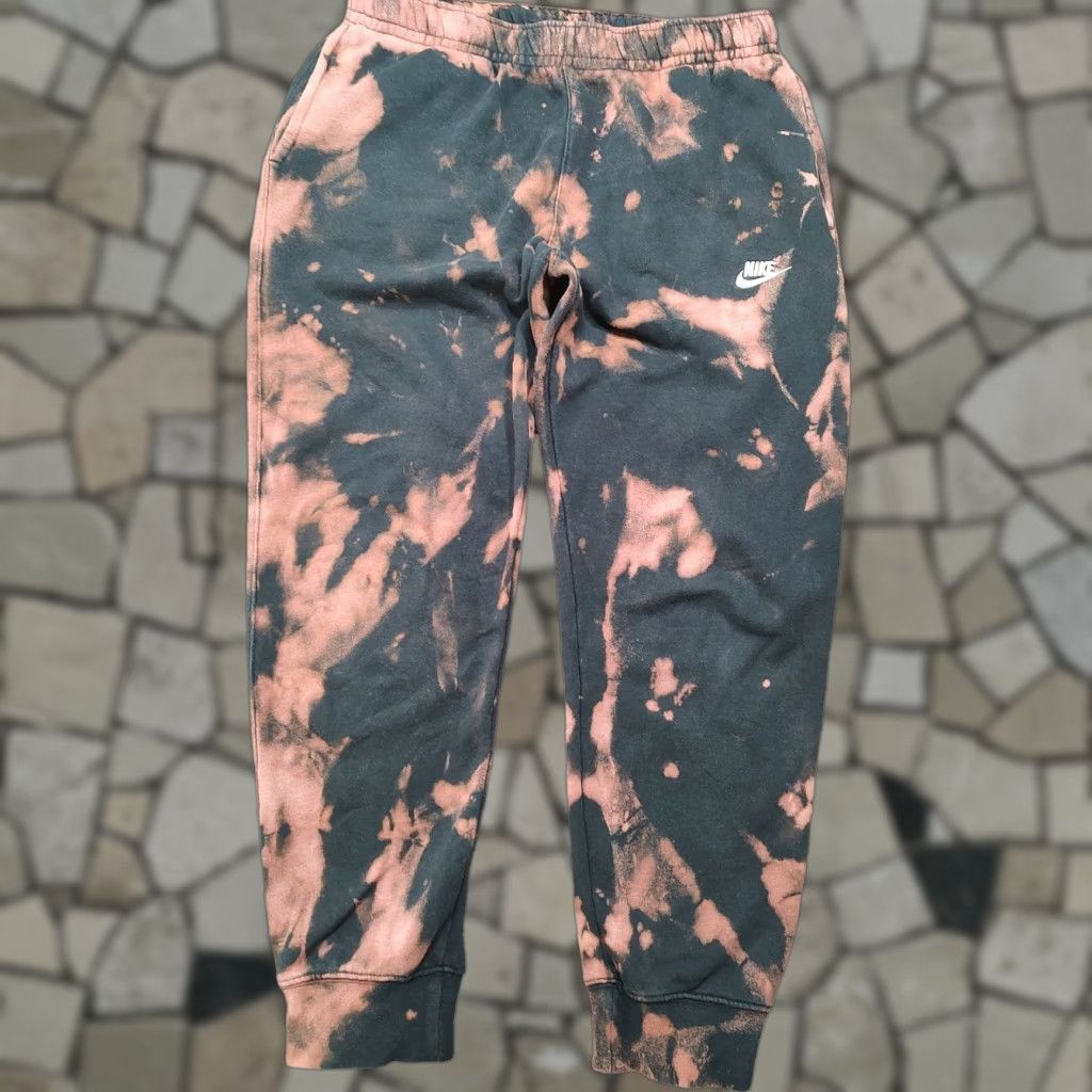 Nike Nike Sweatpants Mens Large Black Acid Wash Tie Dye Fleece Club 90s Size US 33 - 1 Thumbnail