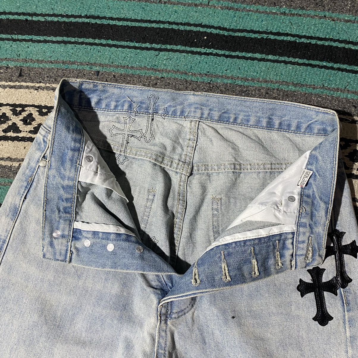 If Six Was Nine FREE TAX! Unknown Chrome Hearts Style Cross Parchwork Flared Size US 29 - 13 Thumbnail