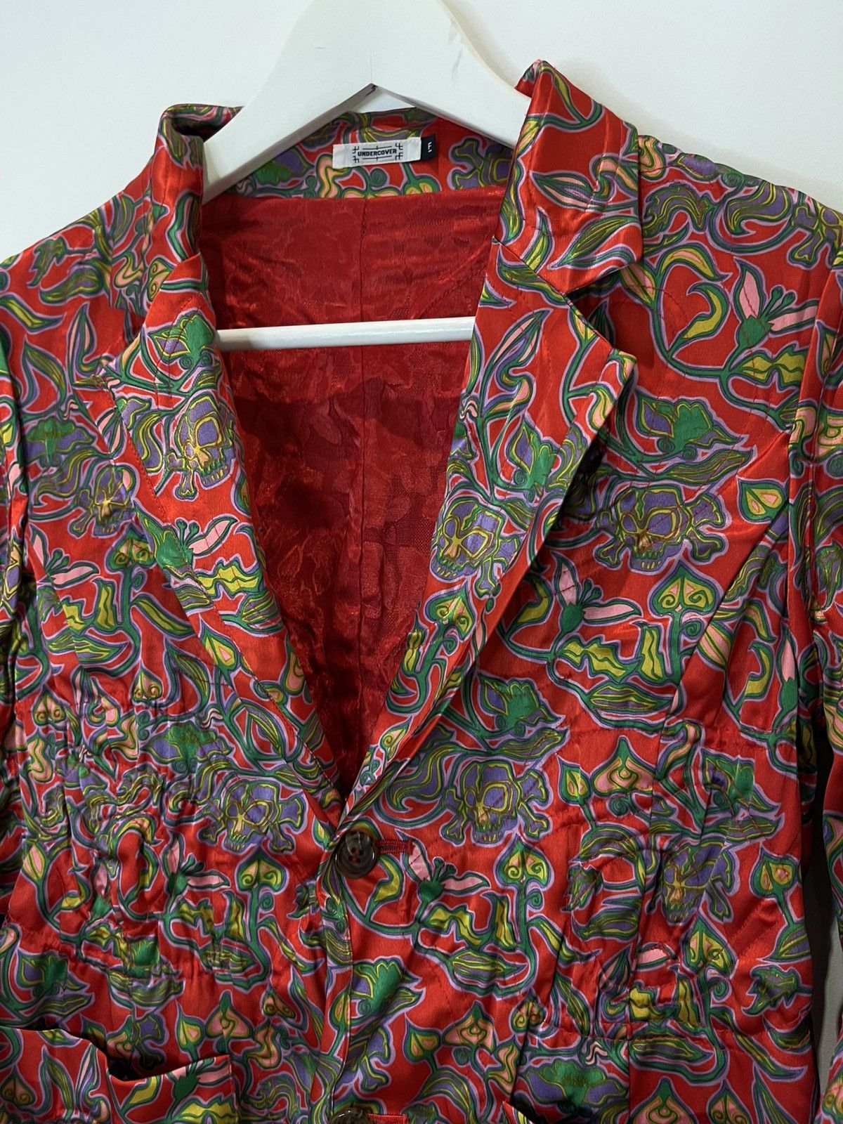 Undercover Undercover FW01 “DAVF” Red Skull-Floral Jacket w Drawstrings Size S / US 4 / IT 40 - 5 Thumbnail