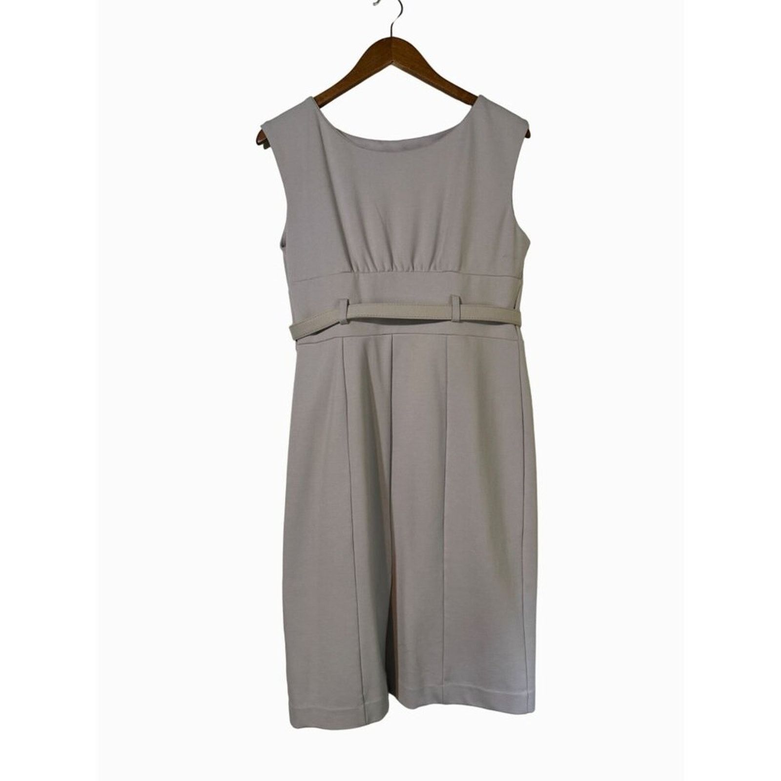 Other Adrienne Vittadini Gray Belted Sheath Dress Sleeveless Large Size L / US 10 / IT 46 - 4 Thumbnail