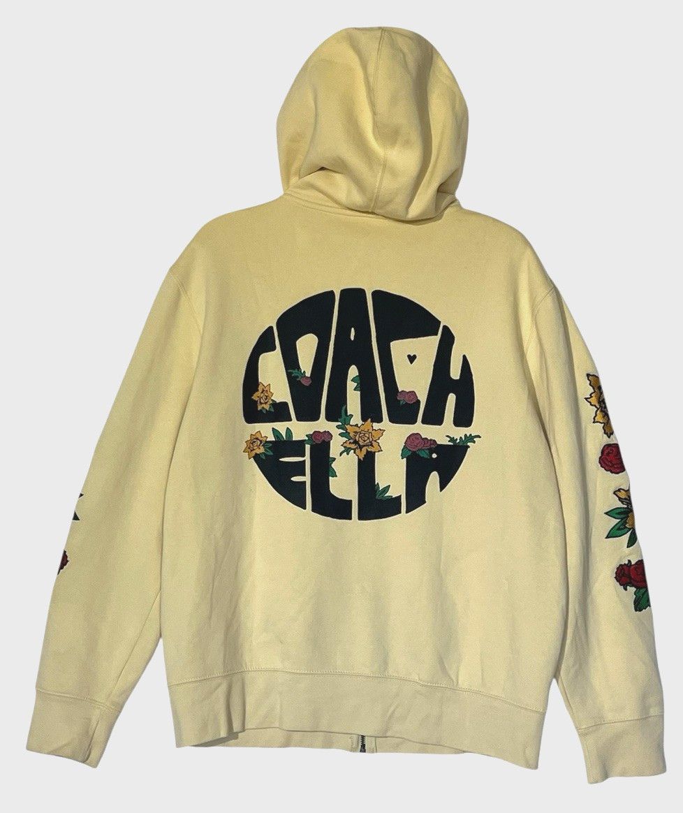 Coachella Coachella Ivory Embroidered Flowers Zip Hoodie Size US M / EU 48-50 / 2 - 1 Thumbnail