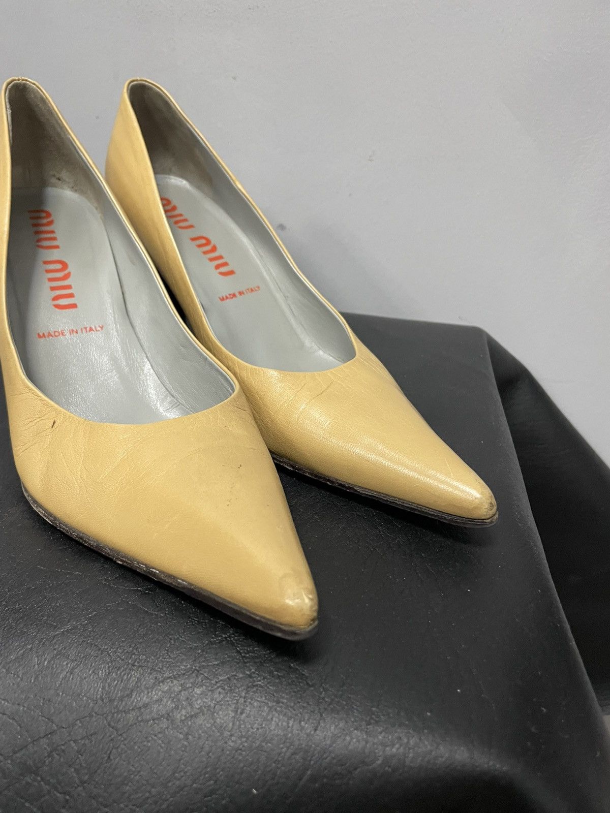 Miu Miu Miu Miu heel beige leather shoes mules y2k Size US 9 / IT 39 - 4 Thumbnail