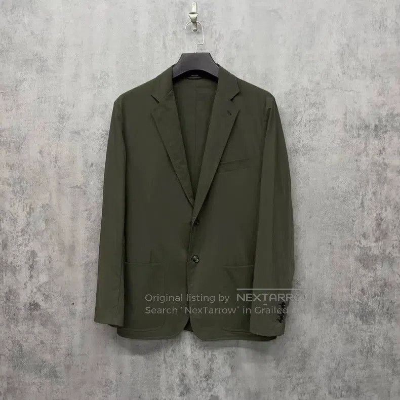 Hermes Hermes Tech Fabric Olive Green Blazer Jacket Size 52R - 1 Thumbnail