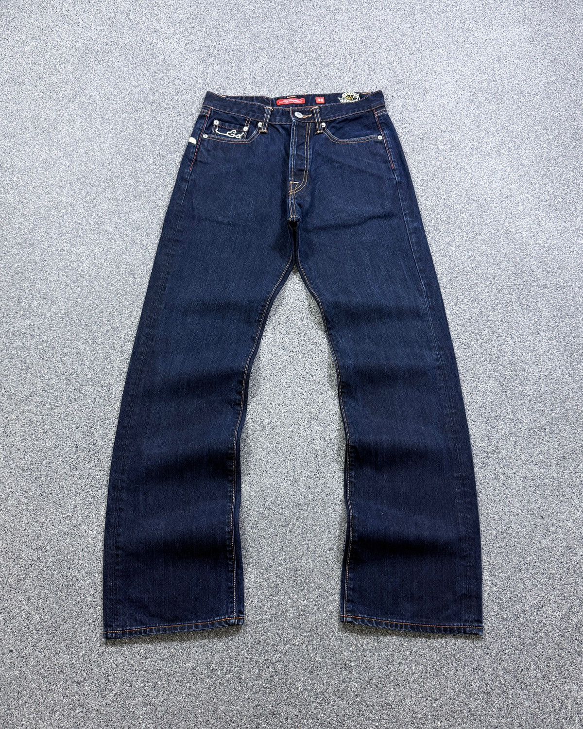 Ed Hardy Rare VTG Ed Hardy Wolf Embroidery Flare Jeans Size US 31 - 3 Thumbnail