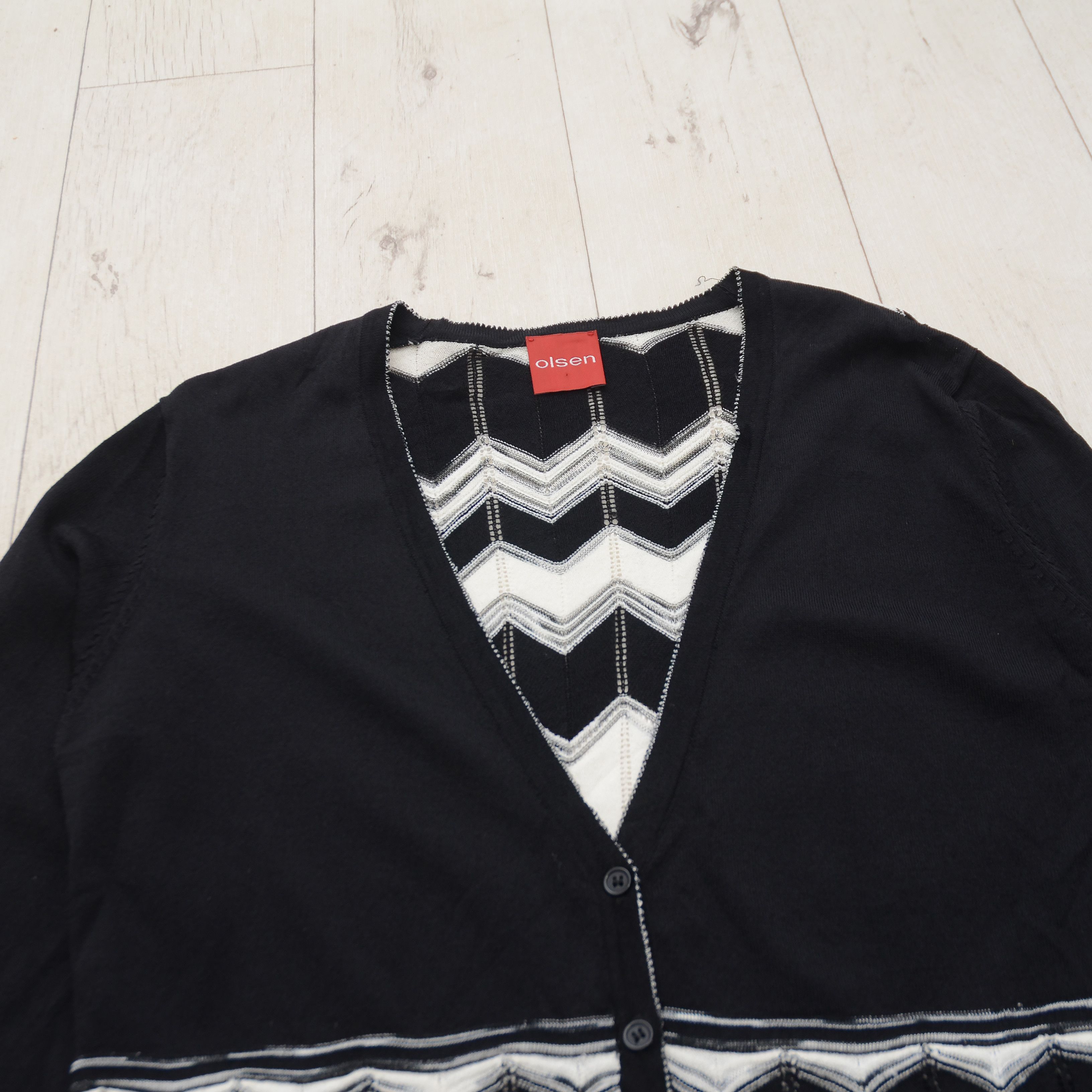Vintage Sigrid Olsen Women's Chevron Open Knit Cardigan Sweater Size M / US 6-8 / IT 42-44 - 4 Thumbnail