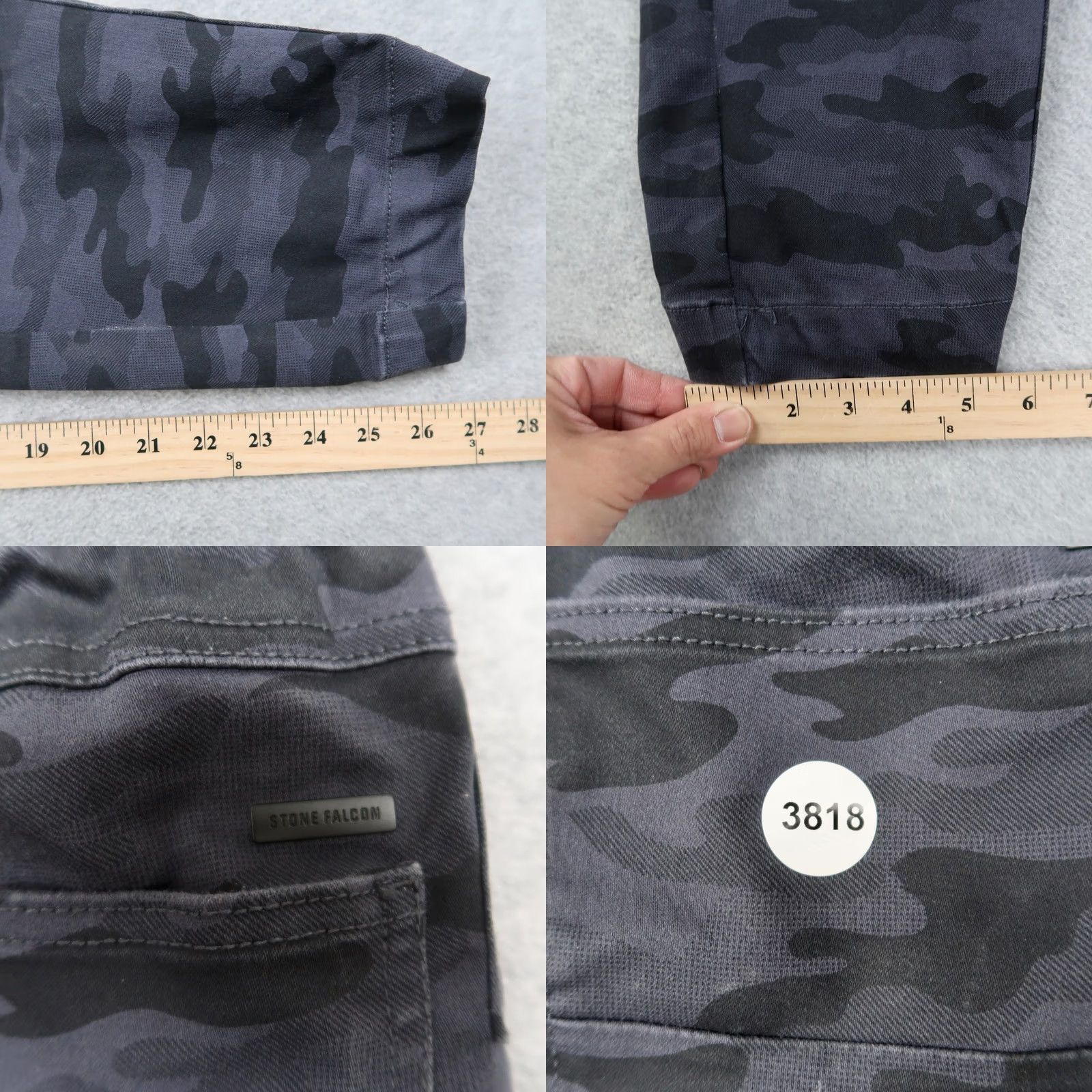Vintage Stone Falcon Pants Mens M Medium Blue Camo Cargo Jogger Slim Fit Stretch Size US 31 - 9 Thumbnail