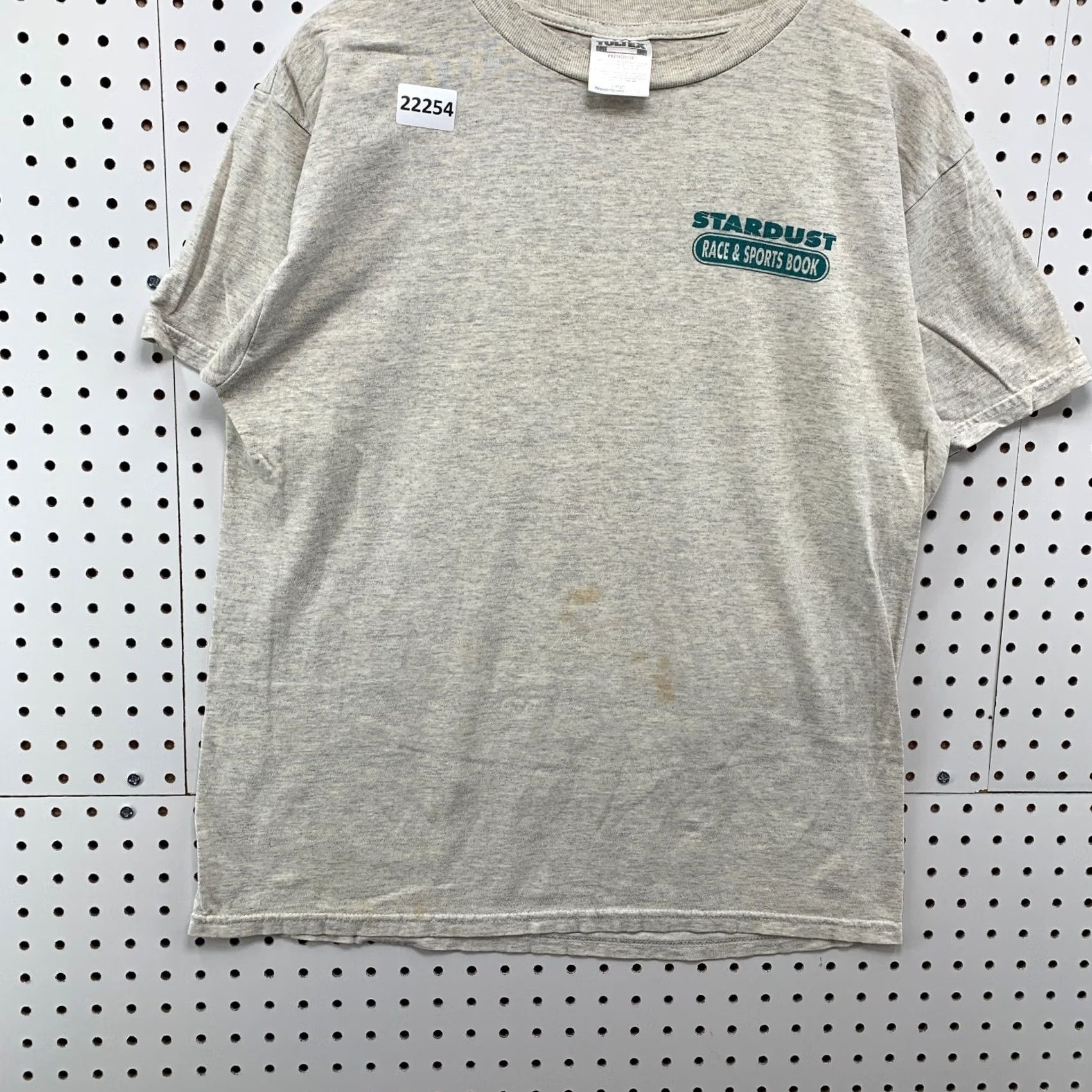 Tultex VINTAGE Stardust Sports Book Shirt Gray Catch The Fever Adult Large 21x27.5 Tultex Short Sleeve Crew Neck Cotton Blend 90s Sports Mens Size US L / EU 52-54 / 3 - 7 Thumbnail
