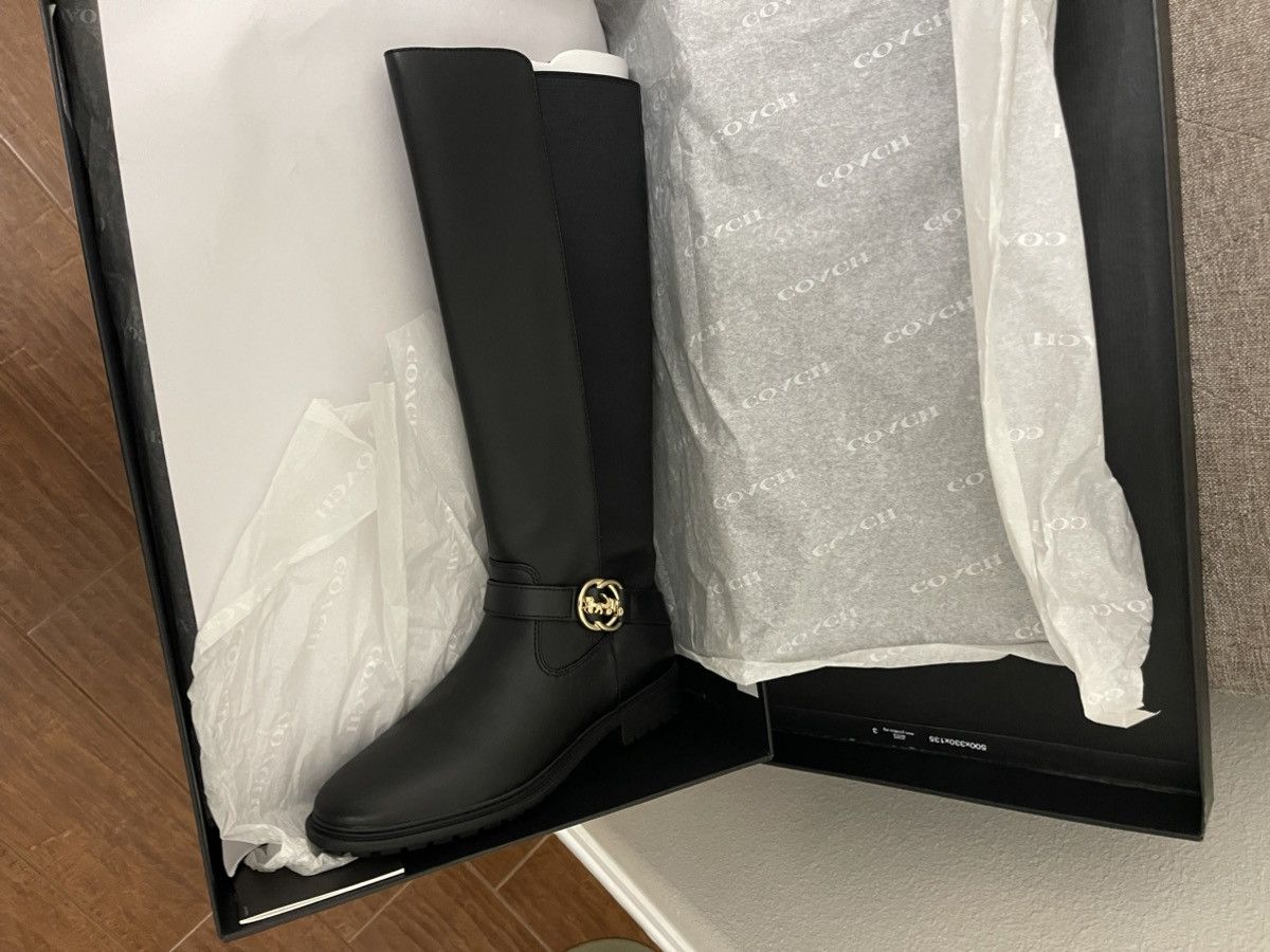 Coach Farrah Leather Boots NIB Size US 7.5 / IT 37.5 - 3 Thumbnail