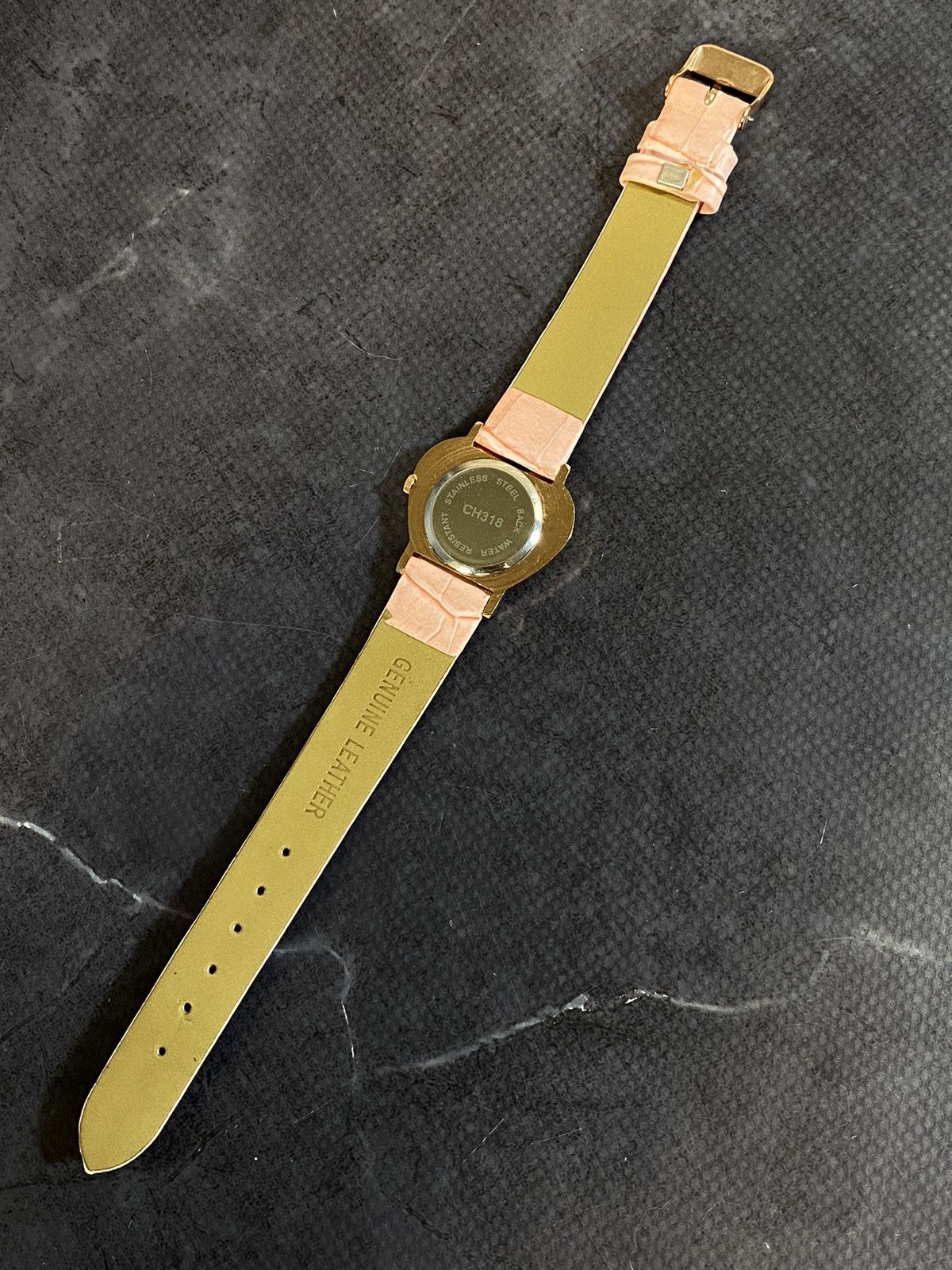 Vintage Heart-Shaped Gold Tone Watch with Pink Strap Japanese Brand Size ONE SIZE - 6 Thumbnail